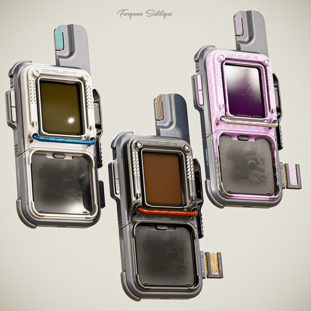 Sci-fi Controller 3D Model – Low Poly PBR Game Asset, FBX, OBJ - View 3