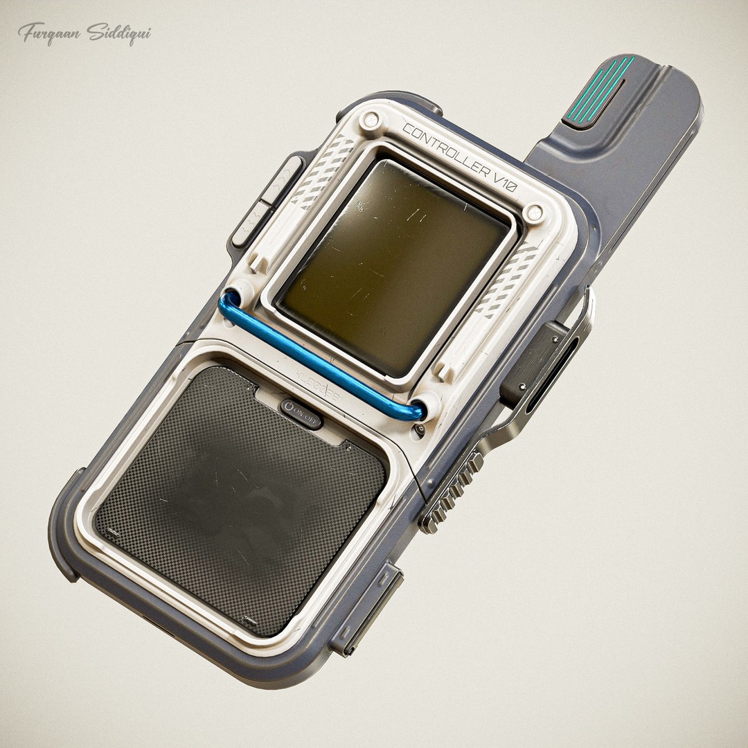 Sci-fi Controller 3D Model – Low Poly PBR Game Asset, FBX, OBJ - View 4