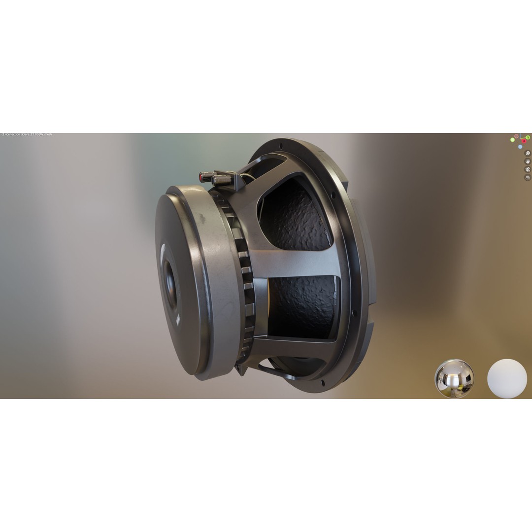 Ciare 12 Subwoofer 3D Model – High Poly PBR Audio Asset, FBX - View 12