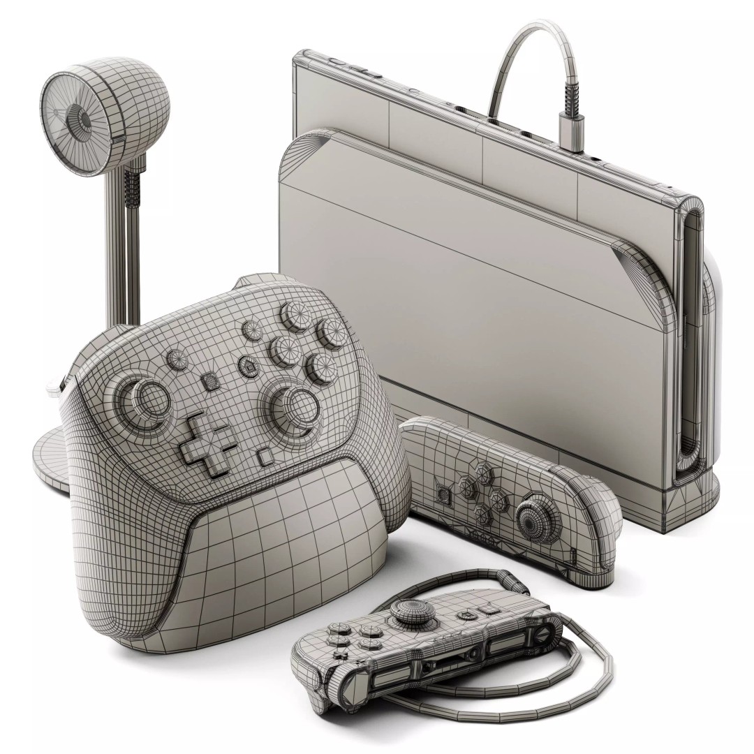 Nintendo Switch 2 3D Model – Game Console with Dock, PBR Textures, FBX