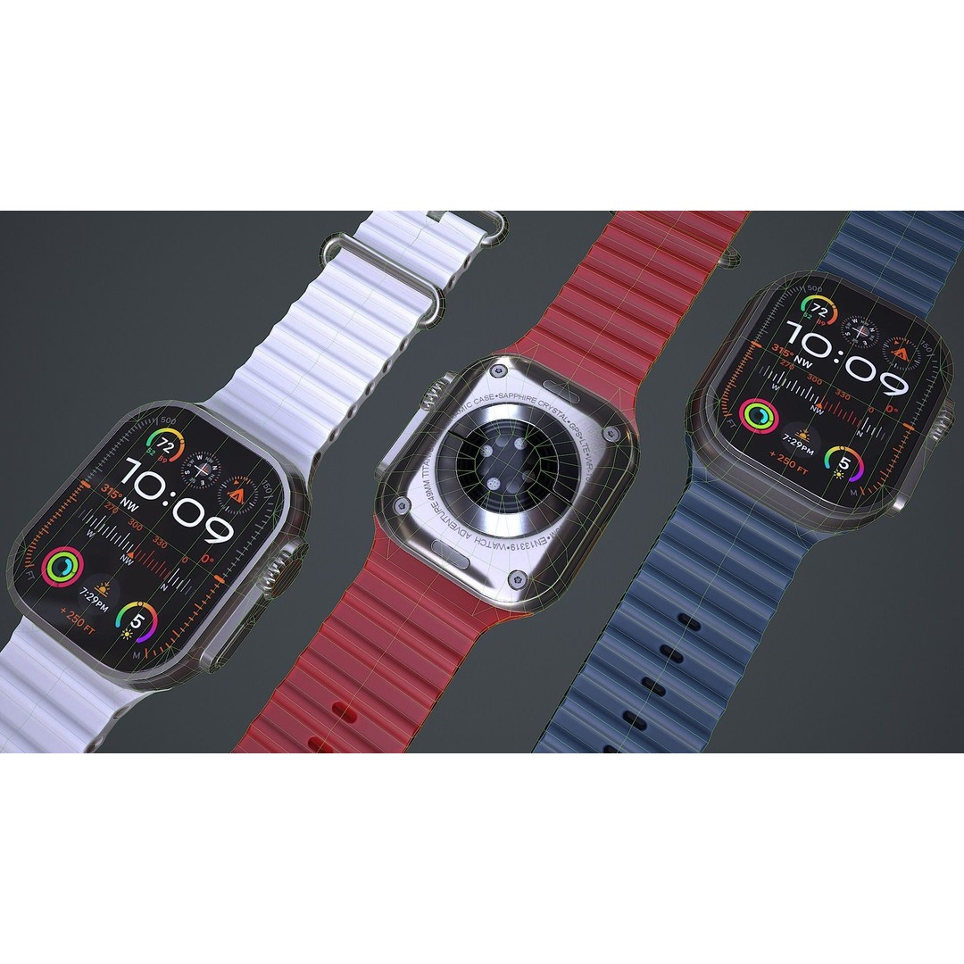 Apple Watch Ultra 3D Model – Low Poly PBR Game Asset, FBX, OBJ, Blender - View 10