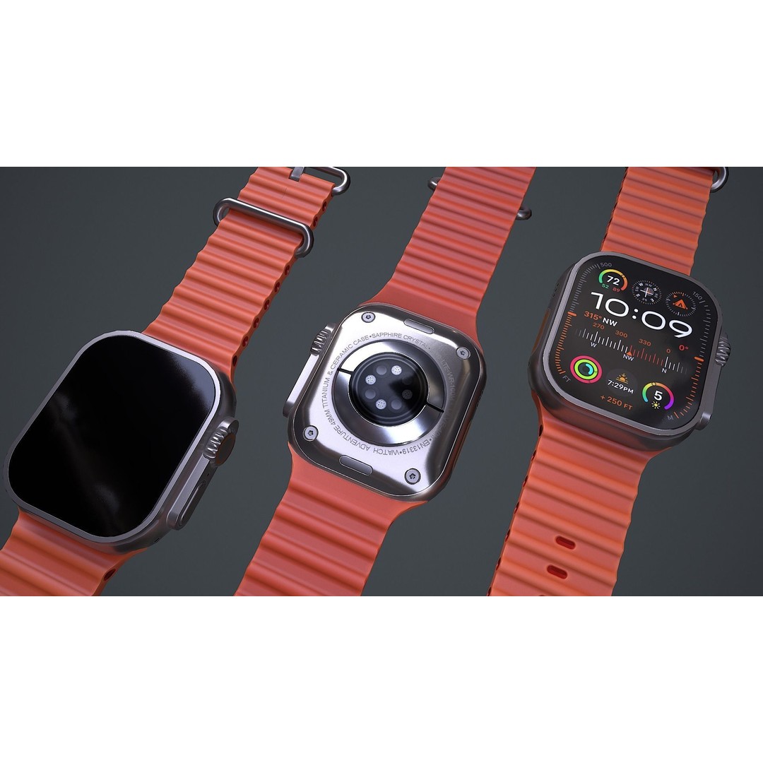 Apple Watch Ultra 3D Model – Low Poly PBR Game Asset, FBX, OBJ, Blender - View 11