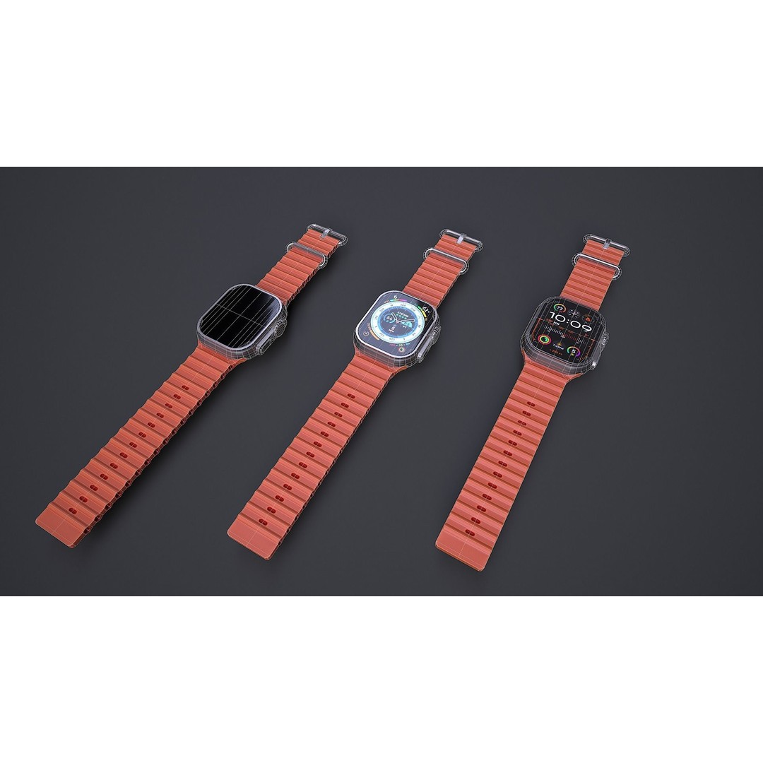 Apple Watch Ultra 3D Model – Low Poly PBR Game Asset, FBX, OBJ, Blender - View 12