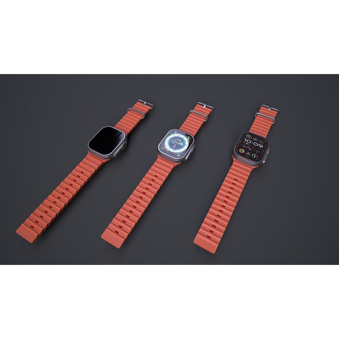 Apple Watch Ultra 3D Model – Low Poly PBR Game Asset, FBX, OBJ, Blender - View 13