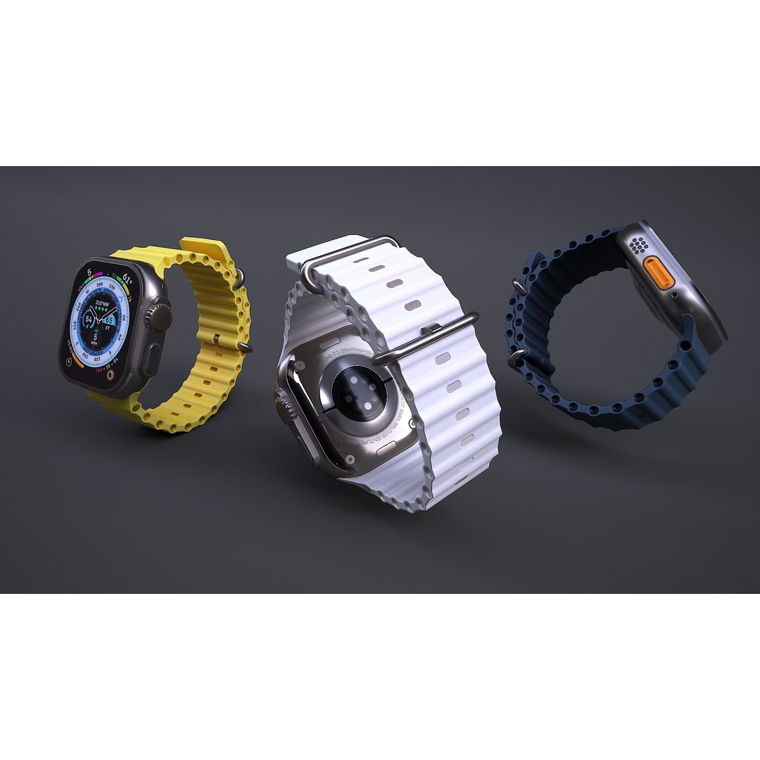 Apple Watch Ultra 3D Model – Low Poly PBR Game Asset, FBX, OBJ, Blender - View 5