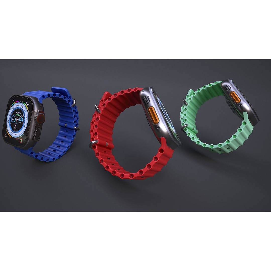 Apple Watch Ultra 3D Model – Low Poly PBR Game Asset, FBX, OBJ, Blender - View 6