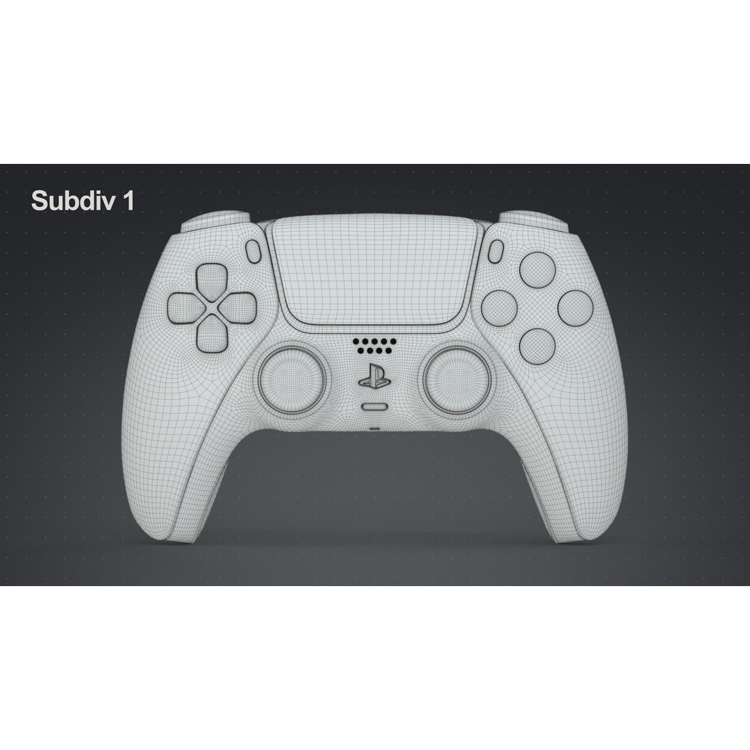 Dualsense Wireless Controller 3D Model – High Poly Game Asset, FBX - View 16