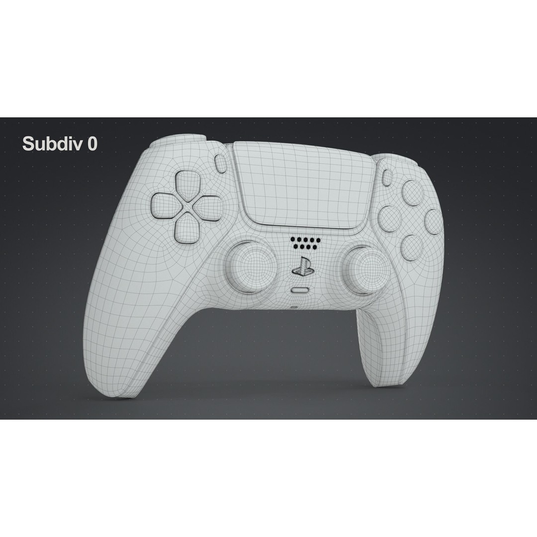 Dualsense Wireless Controller 3D Model – High Poly Game Asset, FBX - View 17