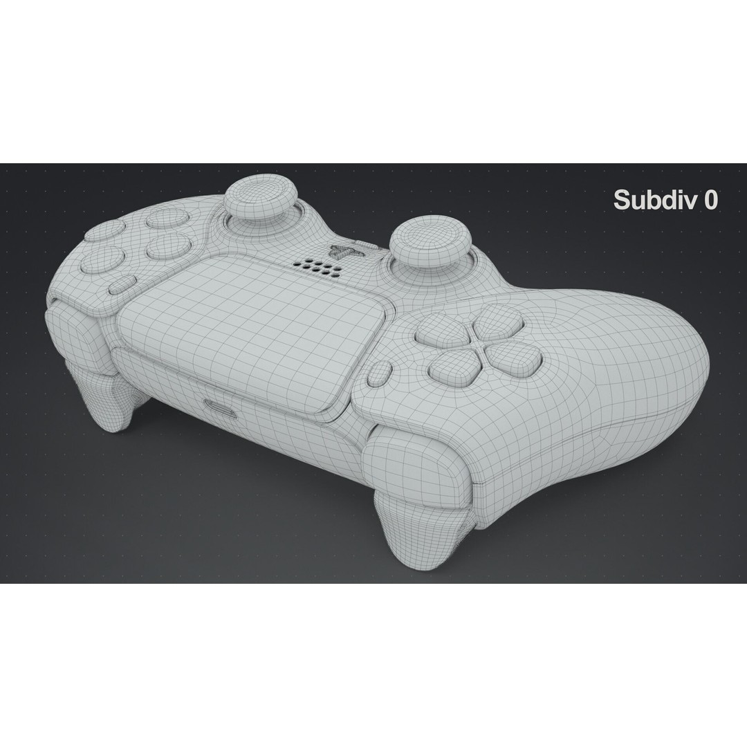 Dualsense Wireless Controller 3D Model – High Poly Game Asset, FBX - View 29