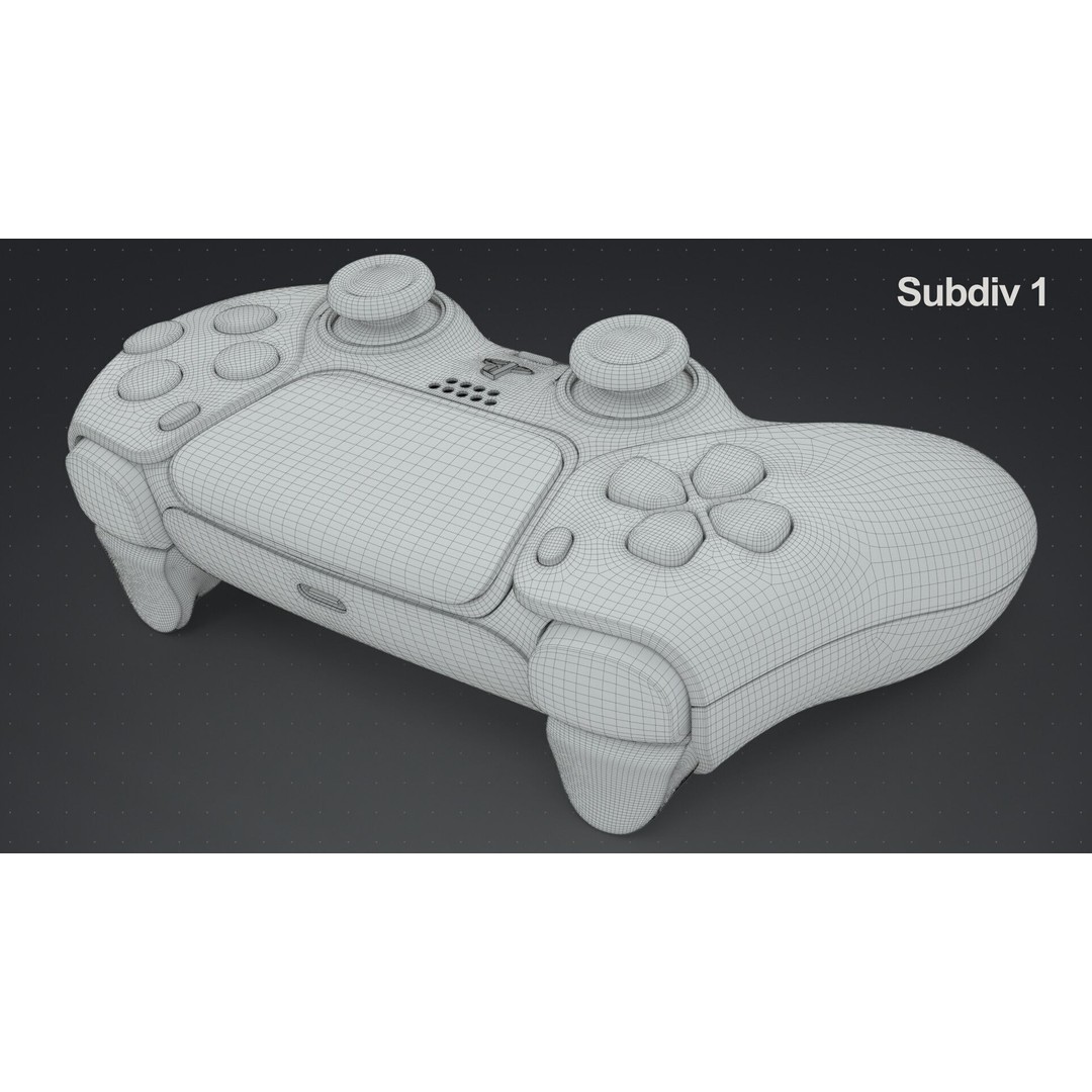 Dualsense Wireless Controller 3D Model – High Poly Game Asset, FBX - View 30