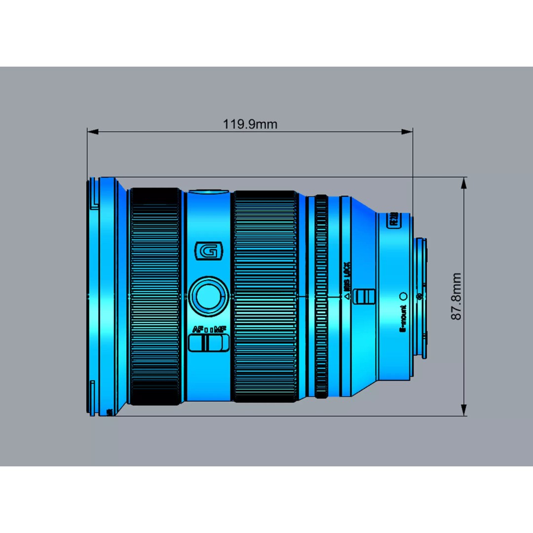 Sony FE 24-70mm GM II Lens 3D Model – High Poly PBR Asset, FBX & OBJ - View 13