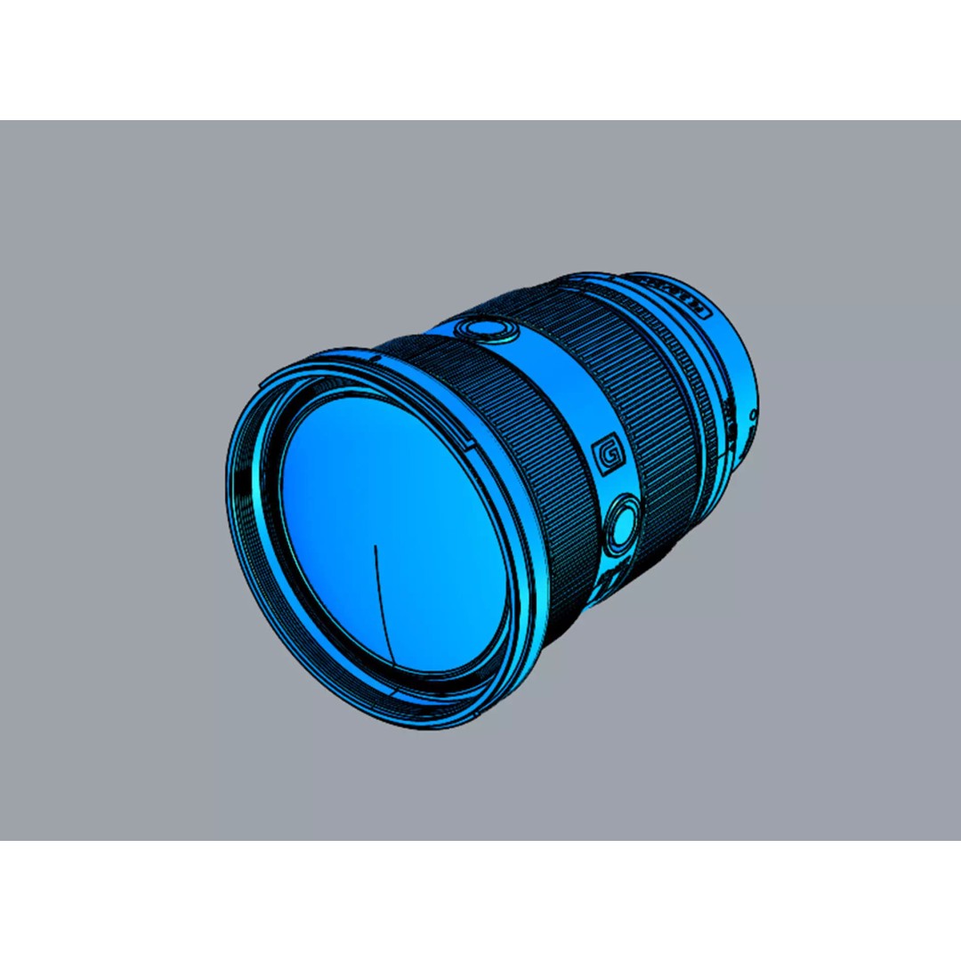 Sony FE 24-70mm GM II Lens 3D Model – High Poly PBR Asset, FBX & OBJ - View 14