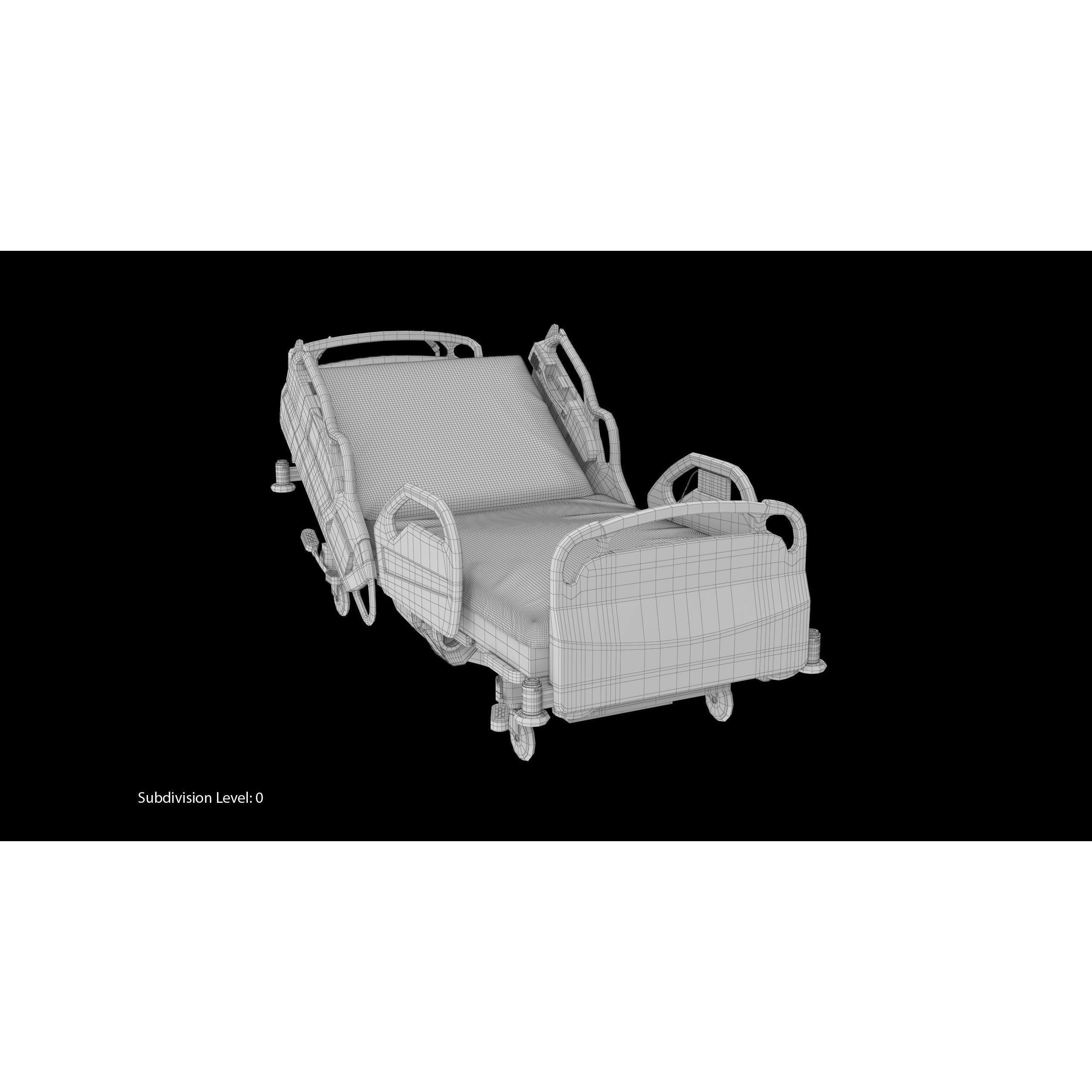 Hospital Bed Hill-Rom - Low-Poly Game-Ready 3D Model - View 27