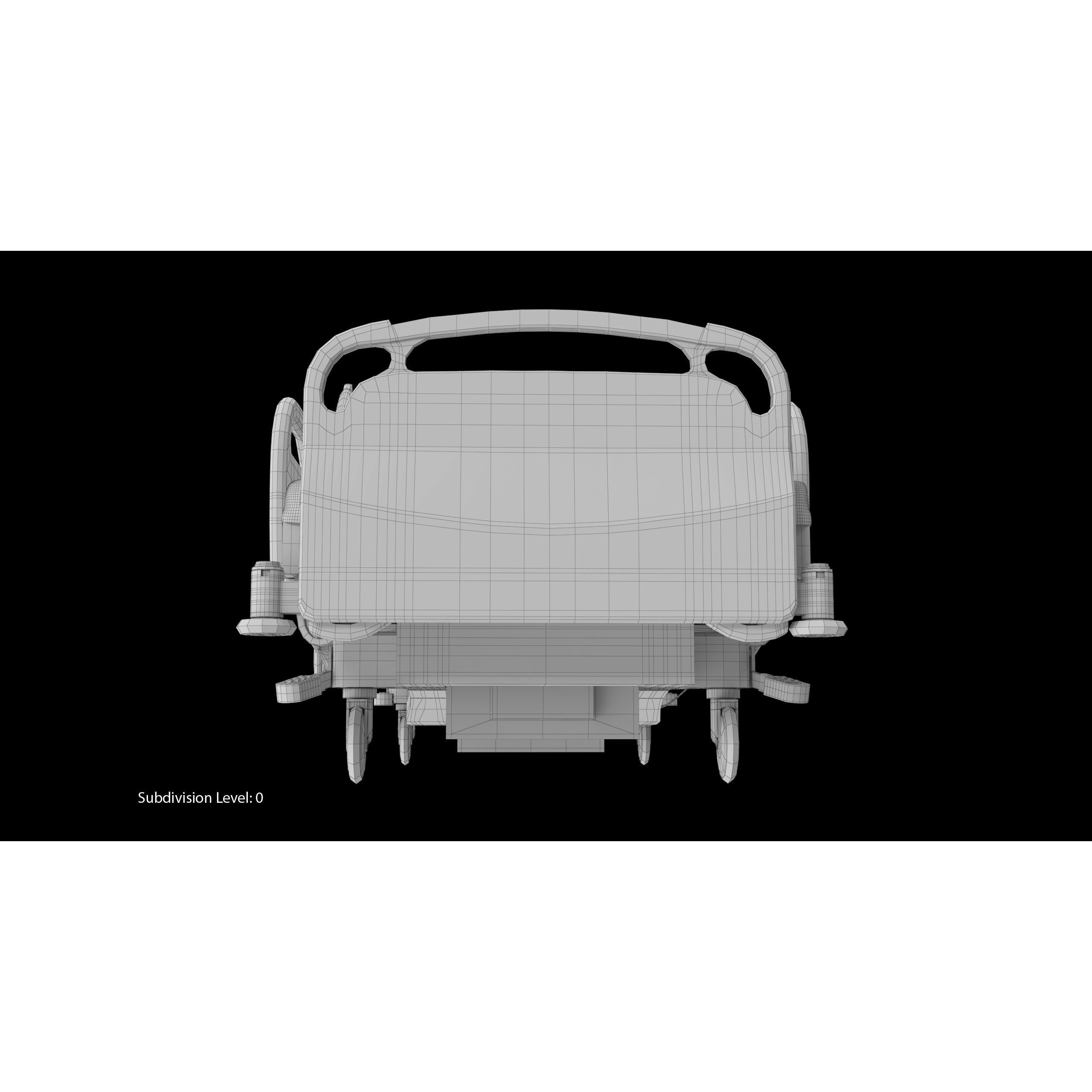 Hospital Bed Hill-Rom - Low-Poly Game-Ready 3D Model - View 29
