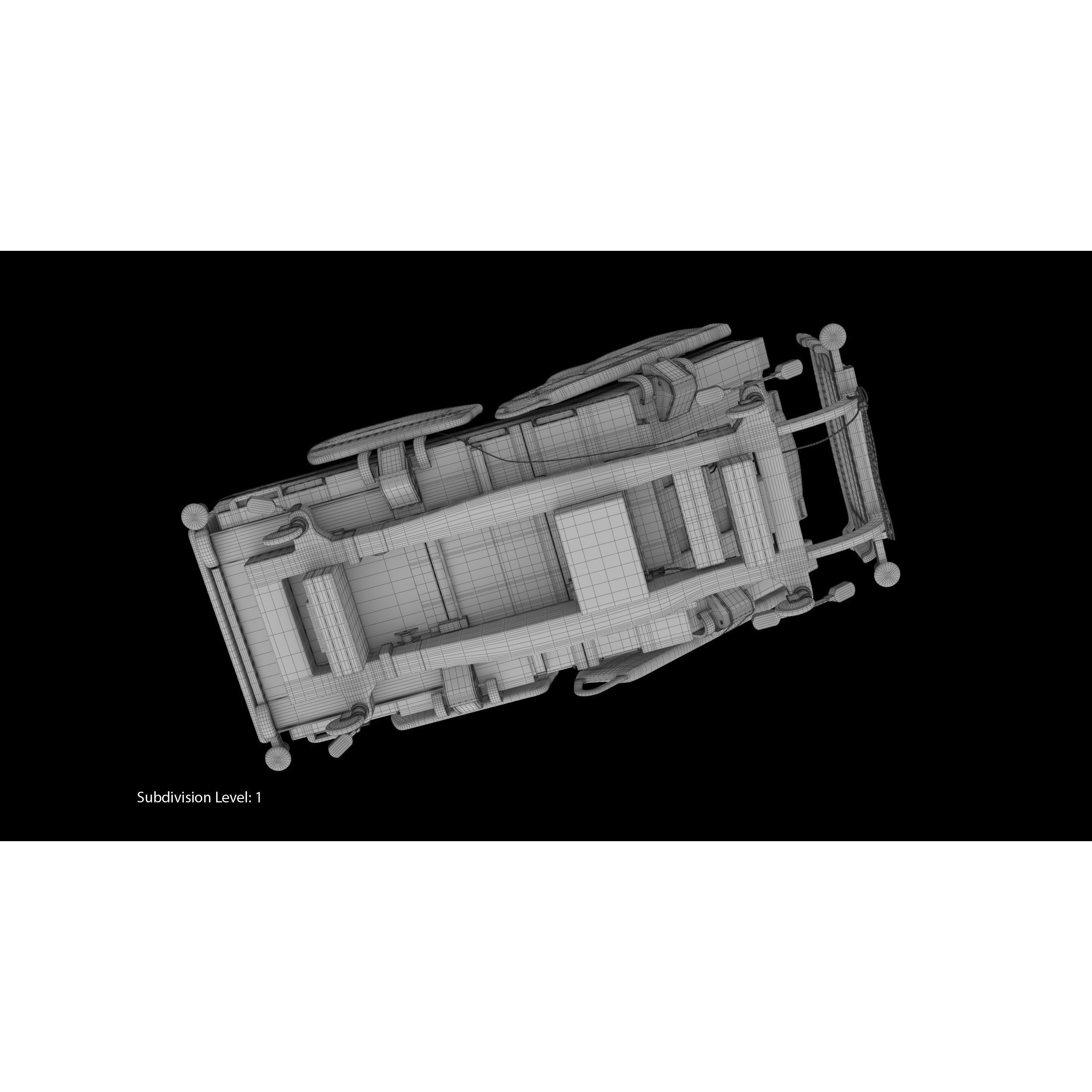 Hospital Bed Hill-Rom - Low-Poly Game-Ready 3D Model - View 32