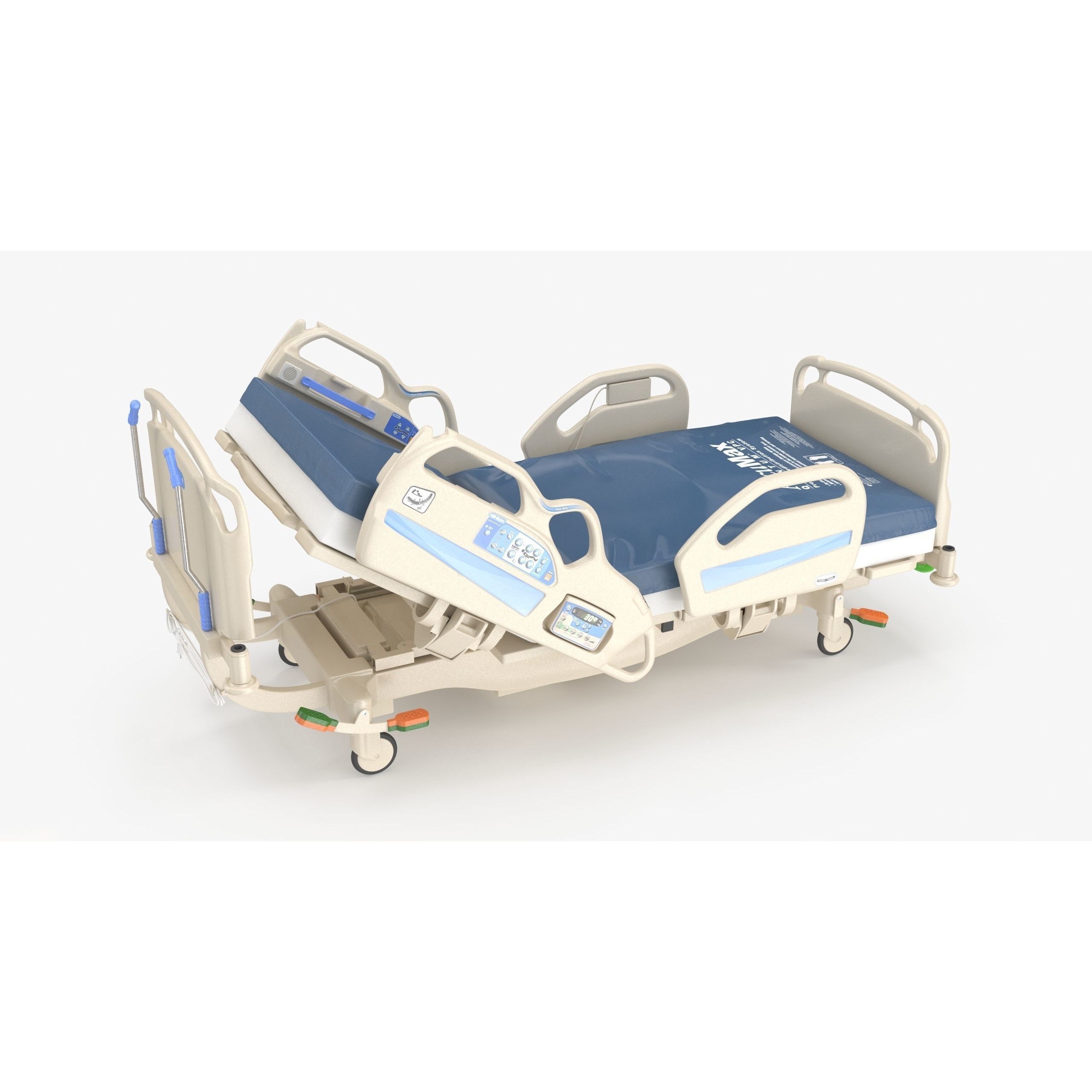 Hospital Bed Hill-Rom - Low-Poly Game-Ready 3D Model - View 9
