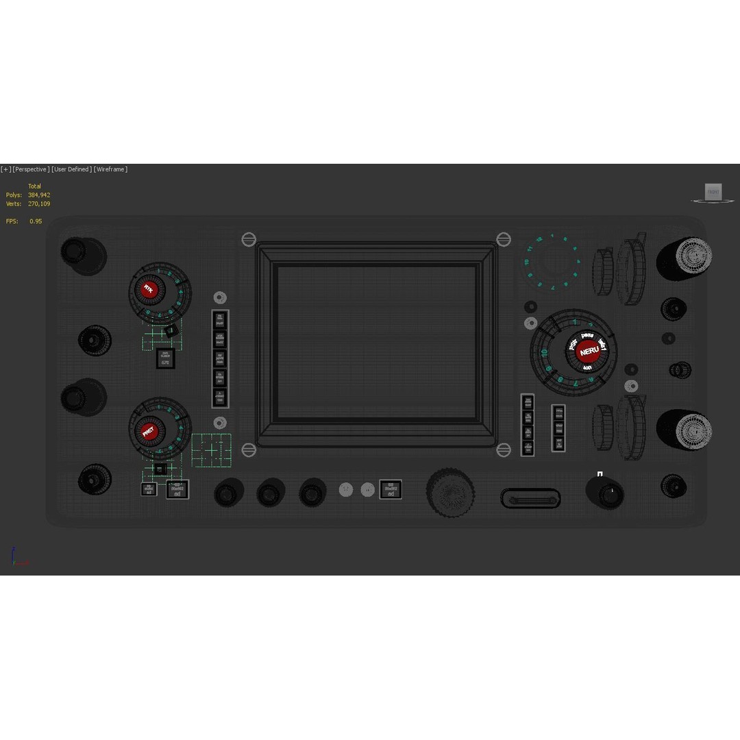 Control Panel 3D Model – Vintage Electronics Pack, OBJ & FBX Formats - View 10