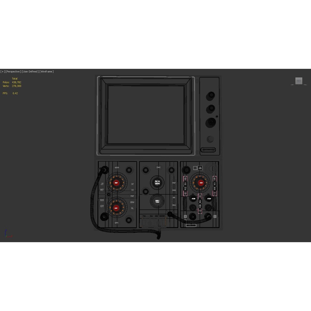 Control Panel 3D Model – Vintage Electronics Pack, OBJ & FBX Formats - View 11