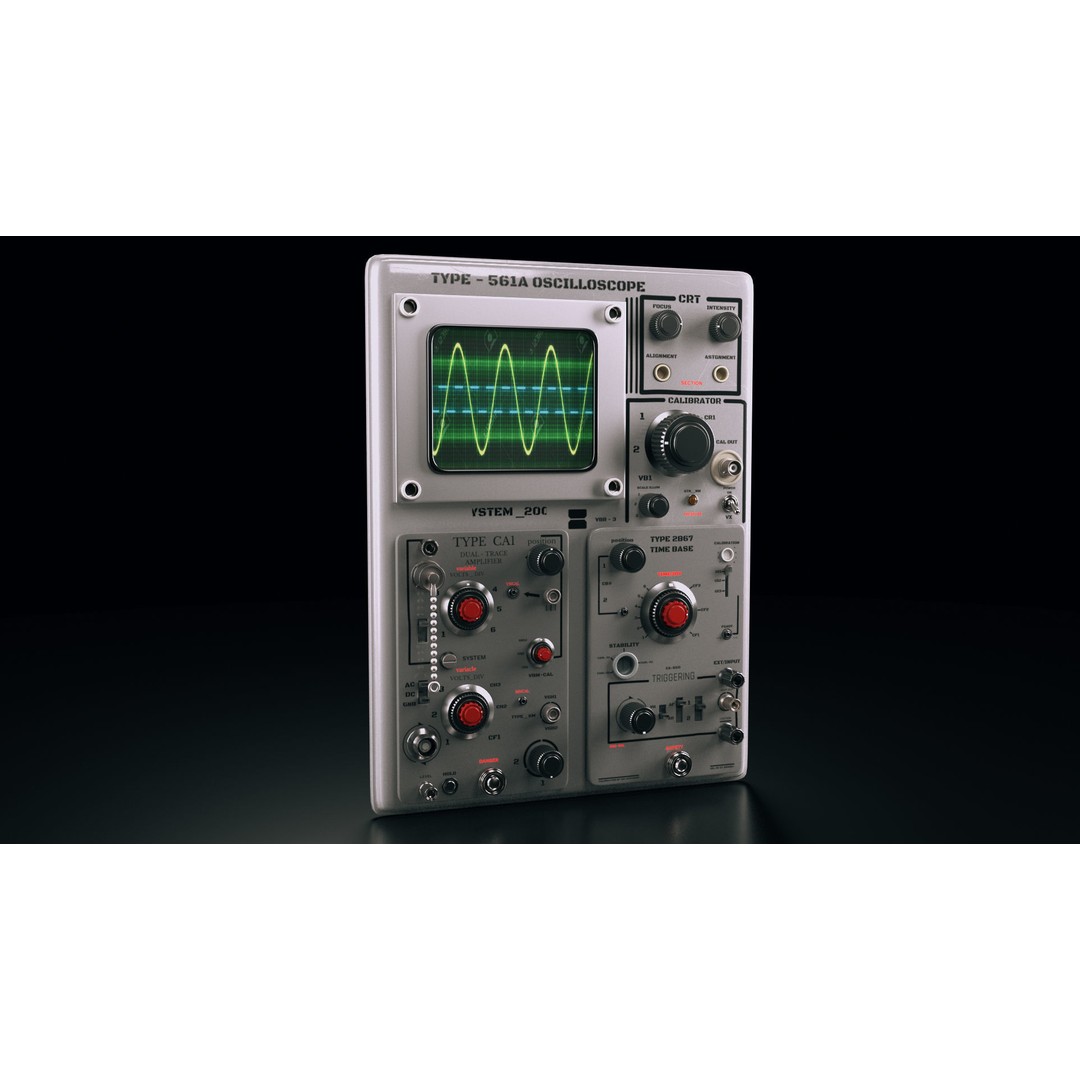 Control Panel 3D Model – Vintage Electronics Pack, OBJ & FBX Formats - View 4