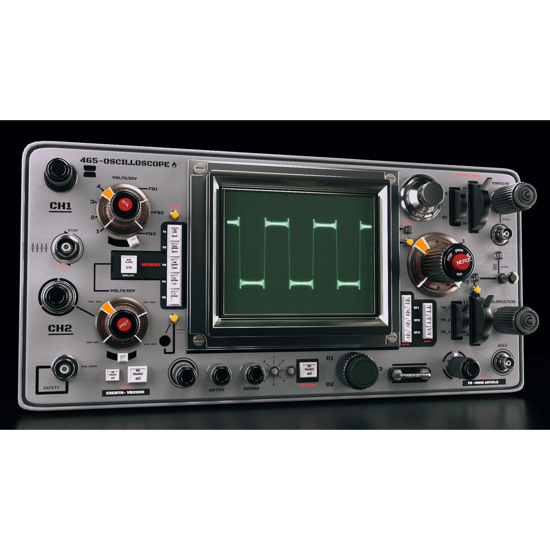 Control Panel 3D Model – Vintage Electronics Pack, OBJ & FBX Formats - View 6