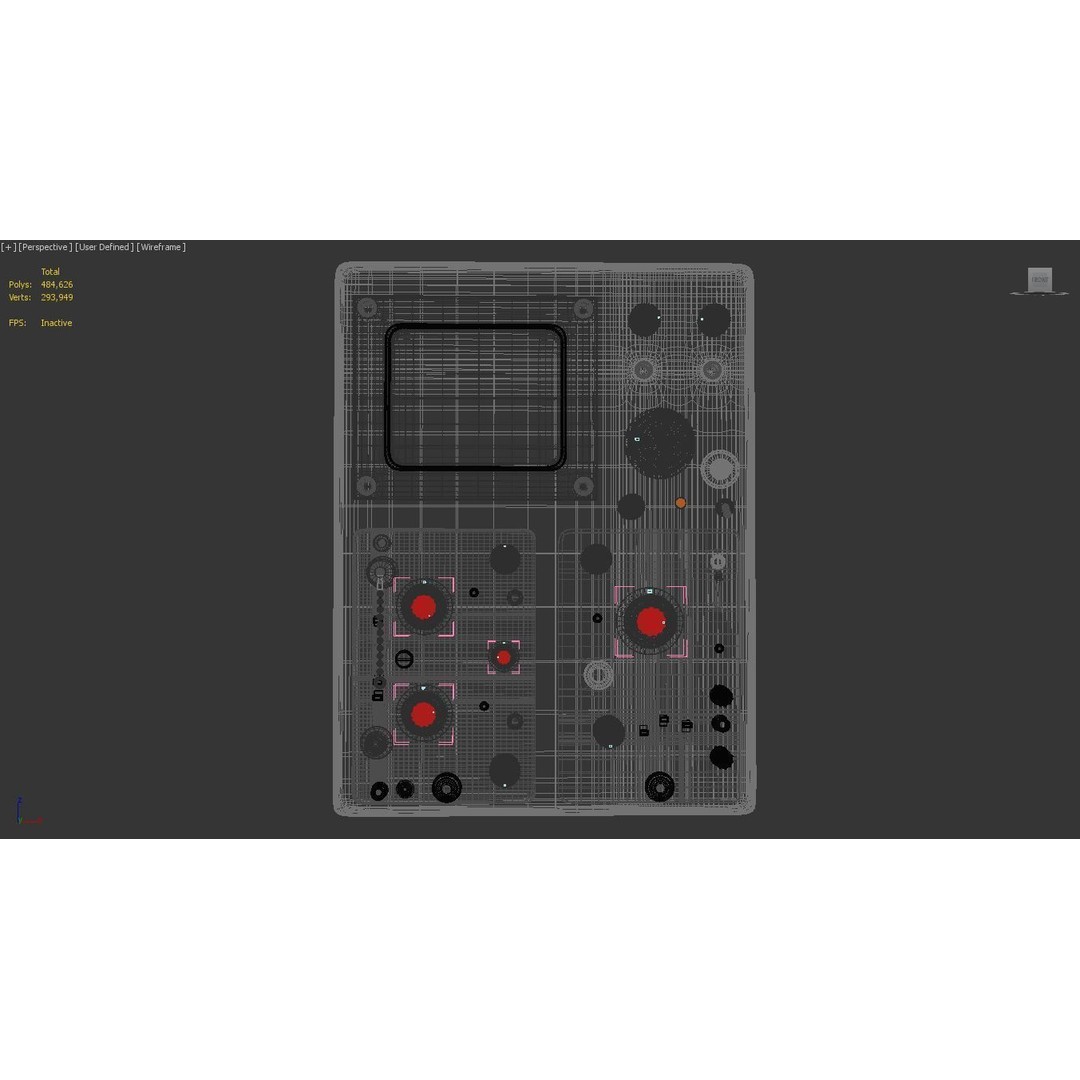 Control Panel 3D Model – Vintage Electronics Pack, OBJ & FBX Formats - View 9