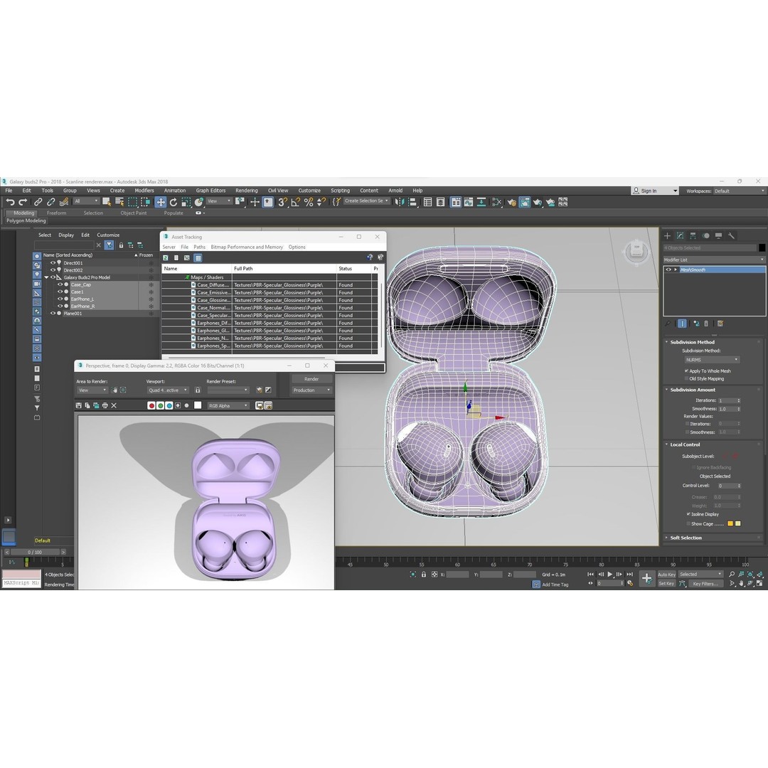 Samsung Galaxy Buds2 Pro 3D Model – High Poly PBR Earbuds, FBX, OBJ - View 27