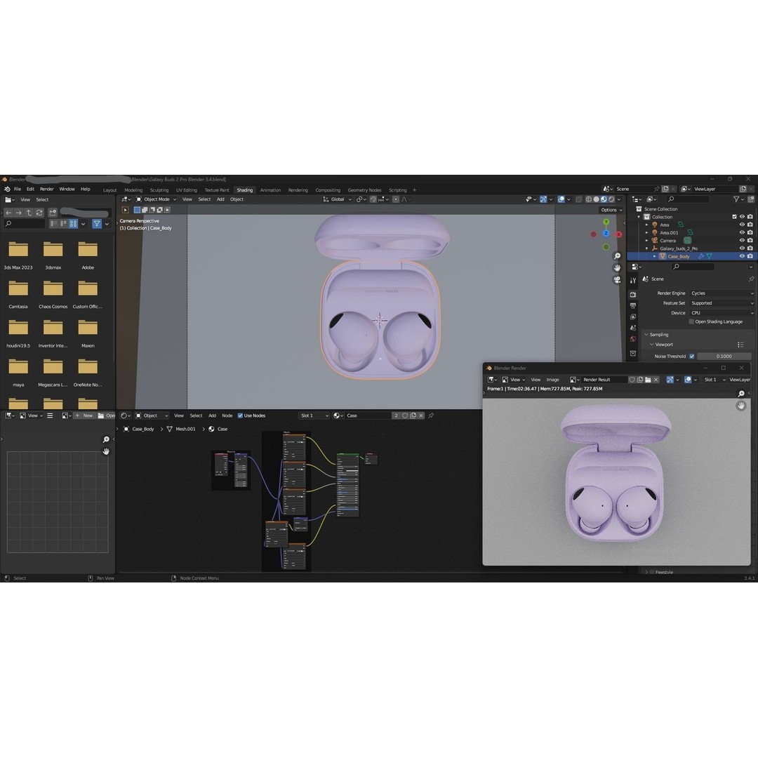 Samsung Galaxy Buds2 Pro 3D Model – High Poly PBR Earbuds, FBX, OBJ - View 29