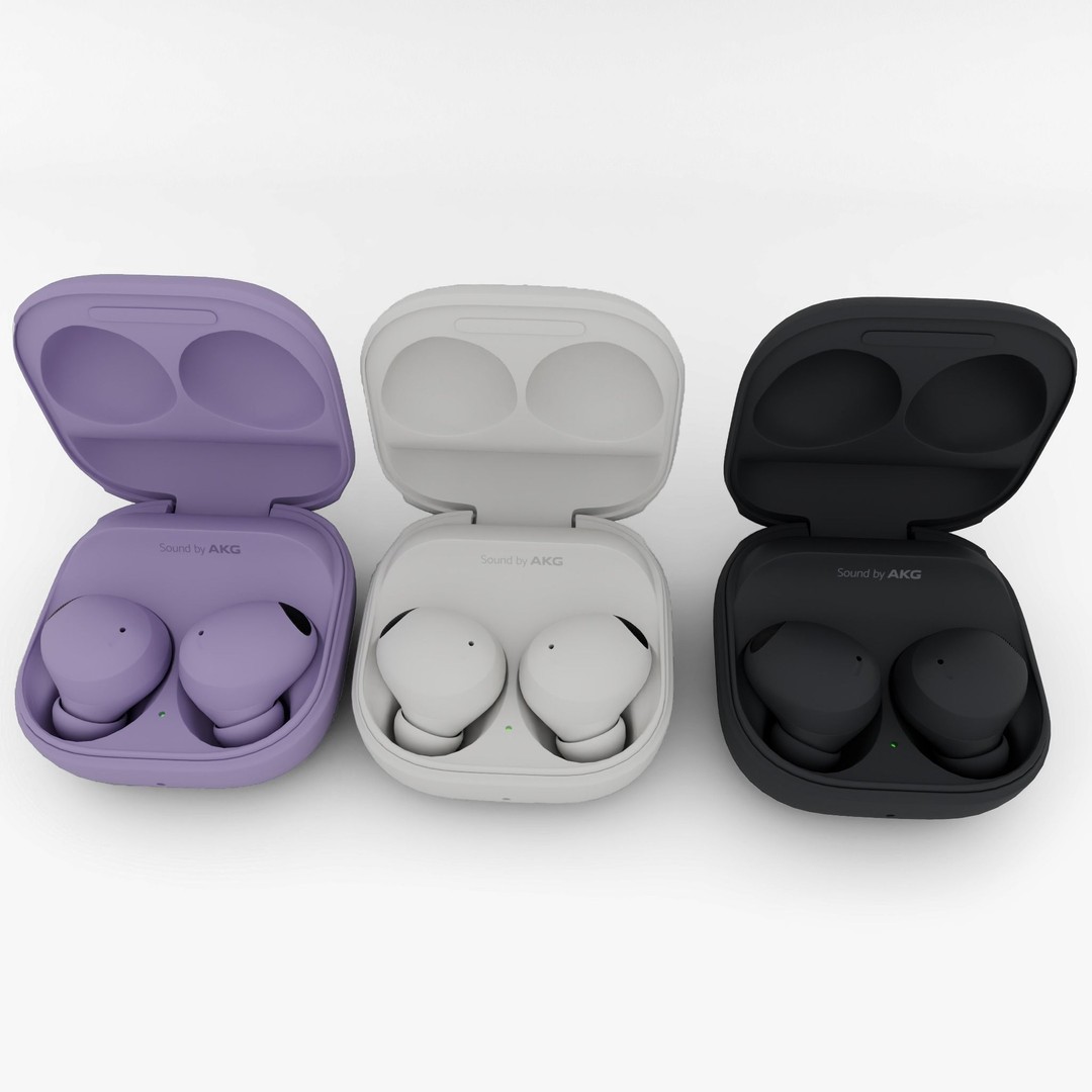 Samsung Galaxy Buds2 Pro 3D Model – High Poly PBR Earbuds, FBX, OBJ - View 3