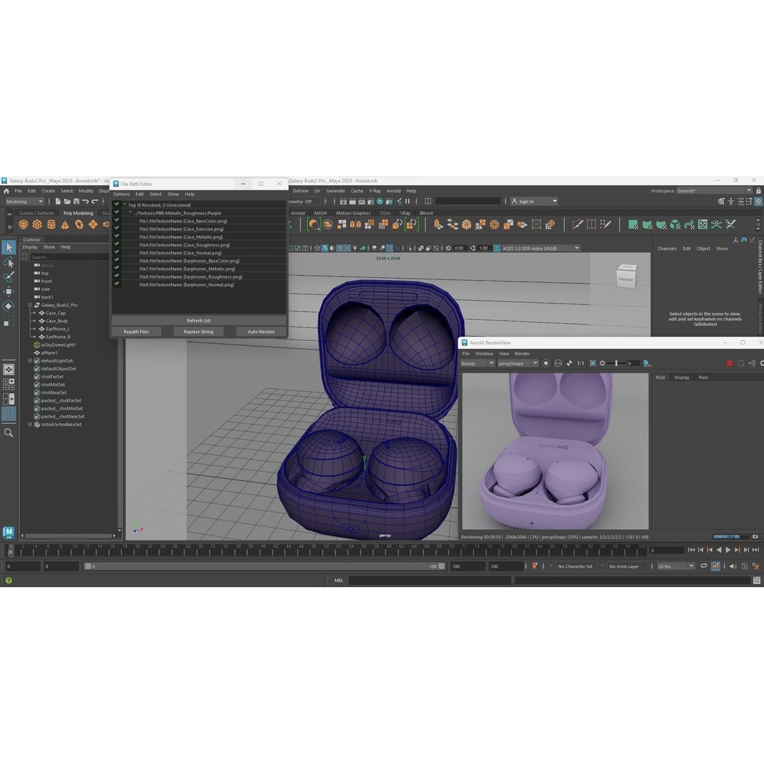 Samsung Galaxy Buds2 Pro 3D Model – High Poly PBR Earbuds, FBX, OBJ - View 32