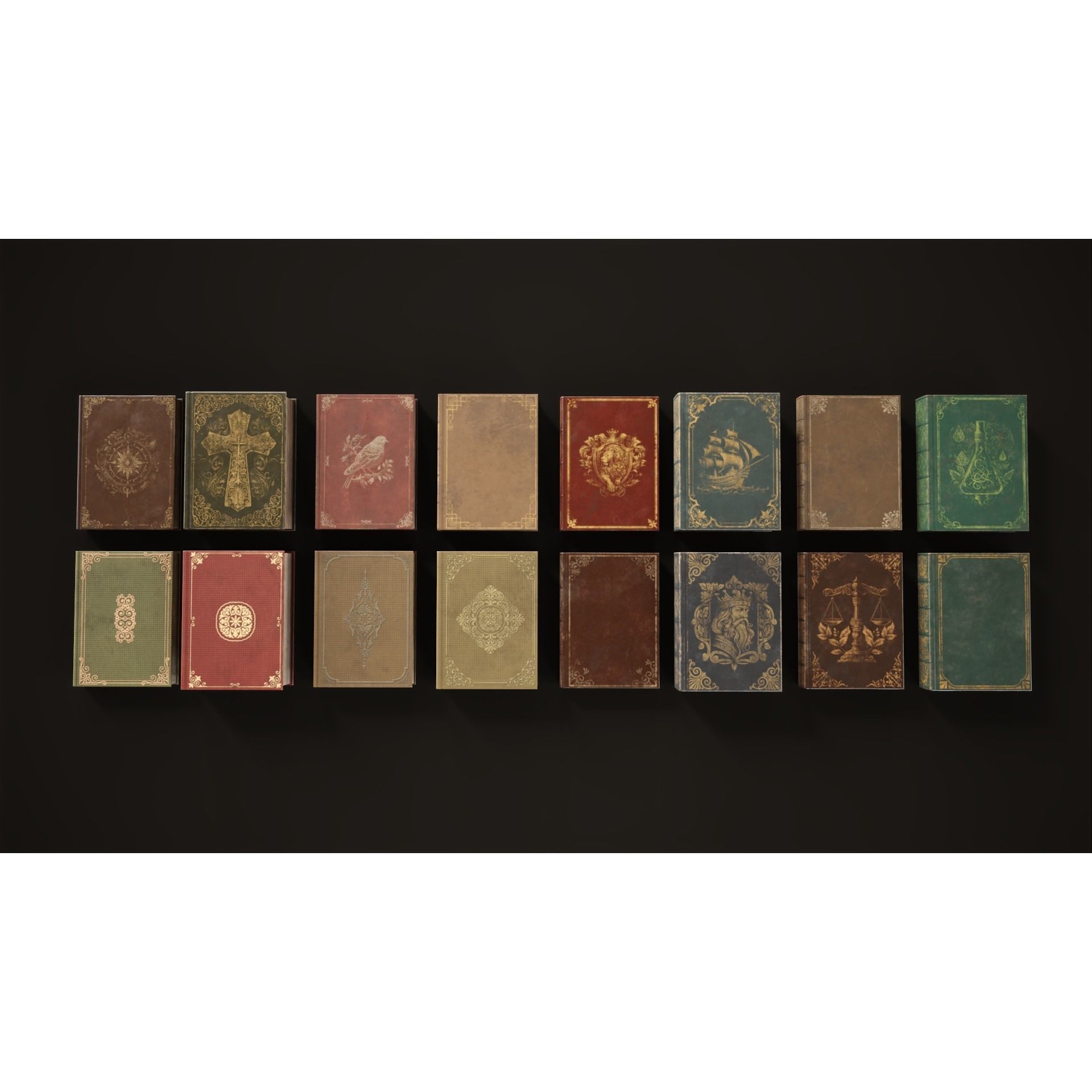 Vintage Bookcase - Low-Poly Game-Ready 3D Model - View 11