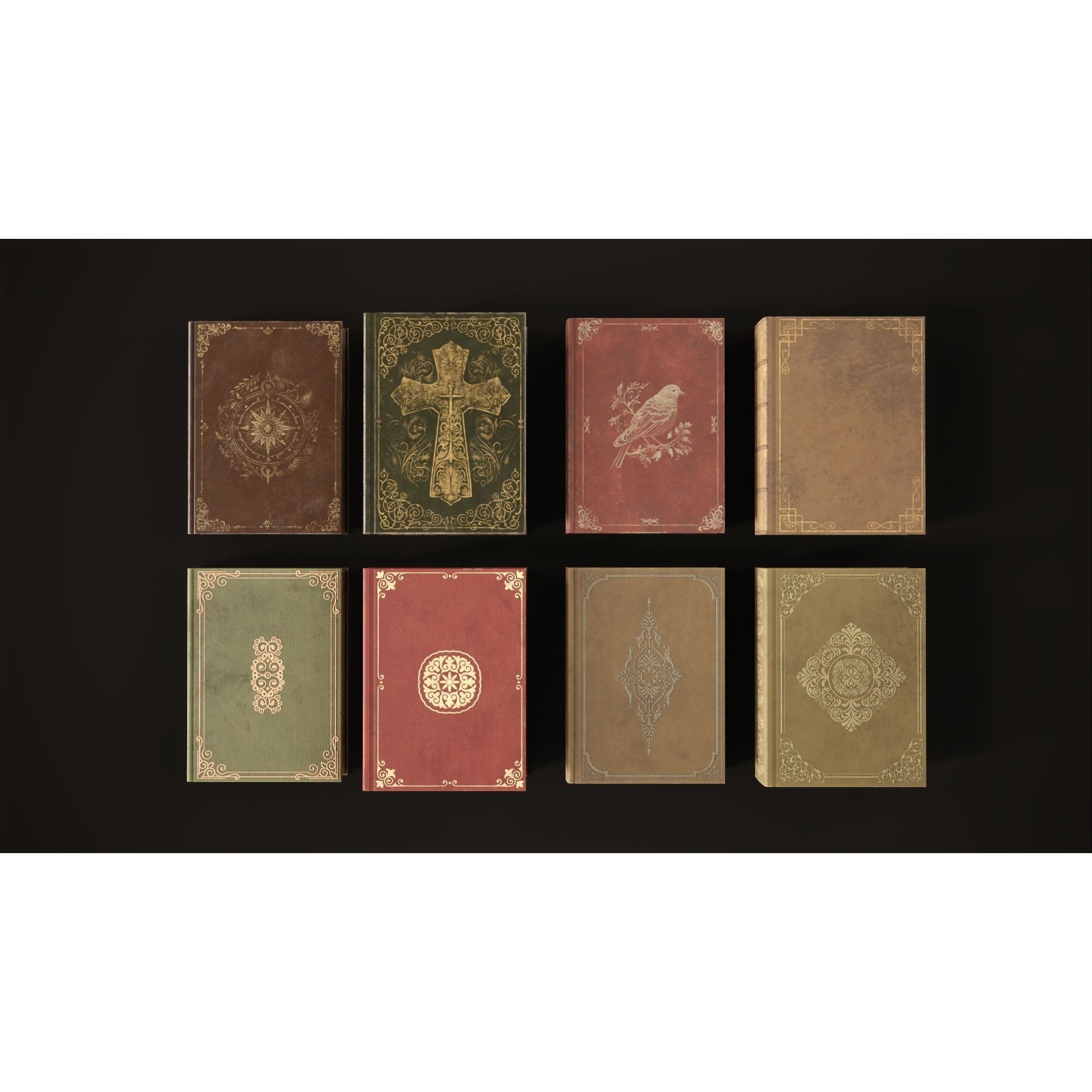 Vintage Bookcase - Low-Poly Game-Ready 3D Model - View 13