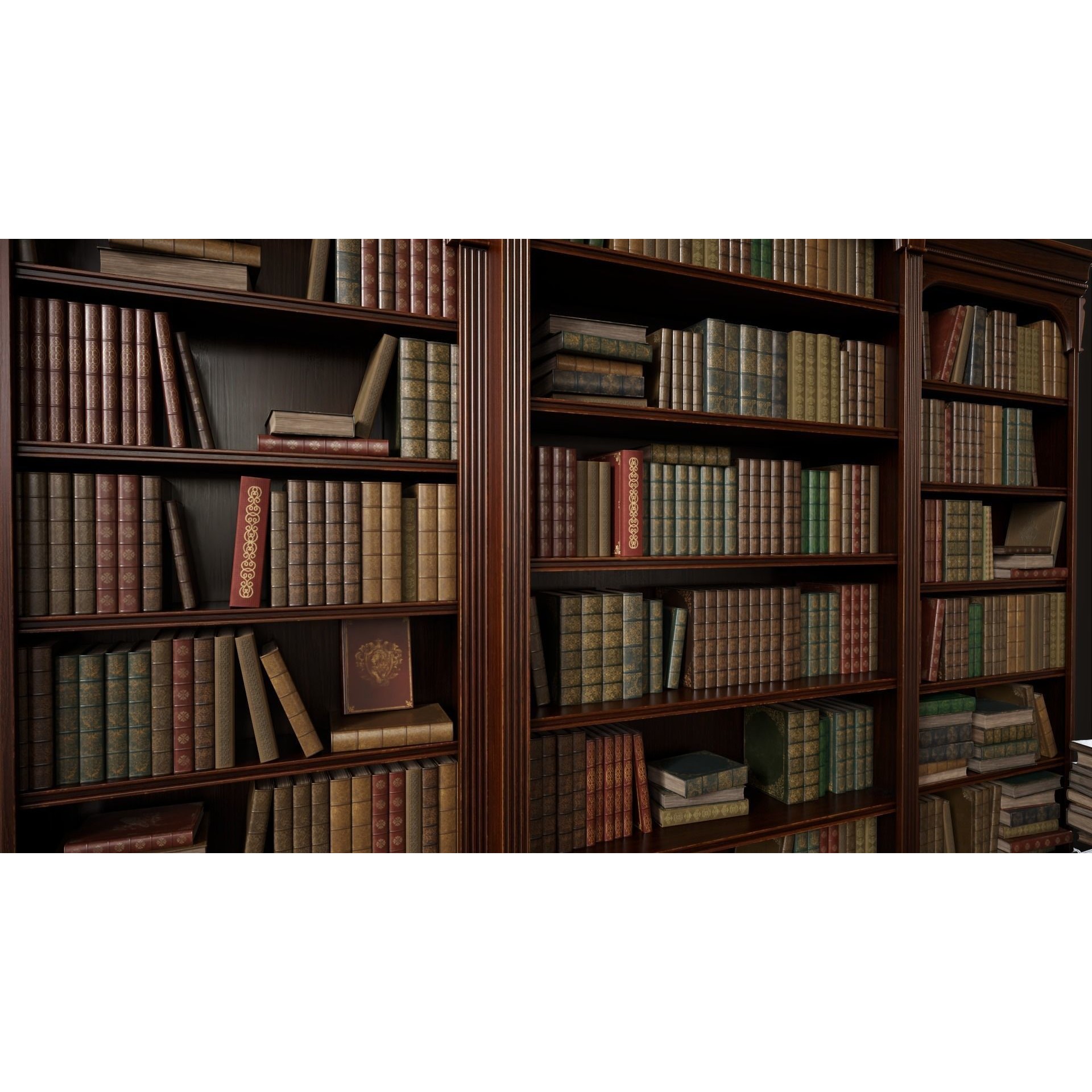 Vintage Bookcase - Low-Poly Game-Ready 3D Model - View 14