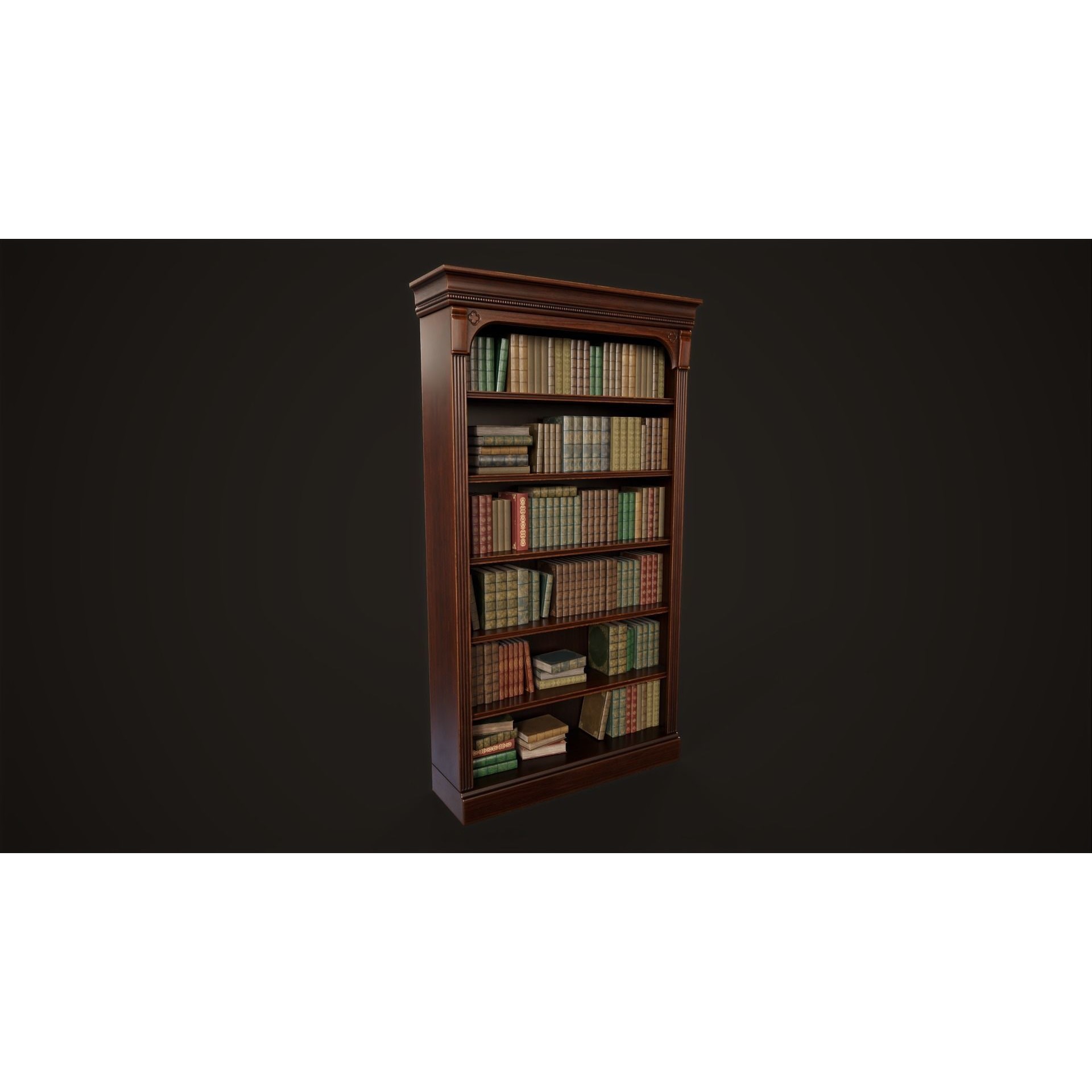 Vintage Bookcase - Low-Poly Game-Ready 3D Model - View 16