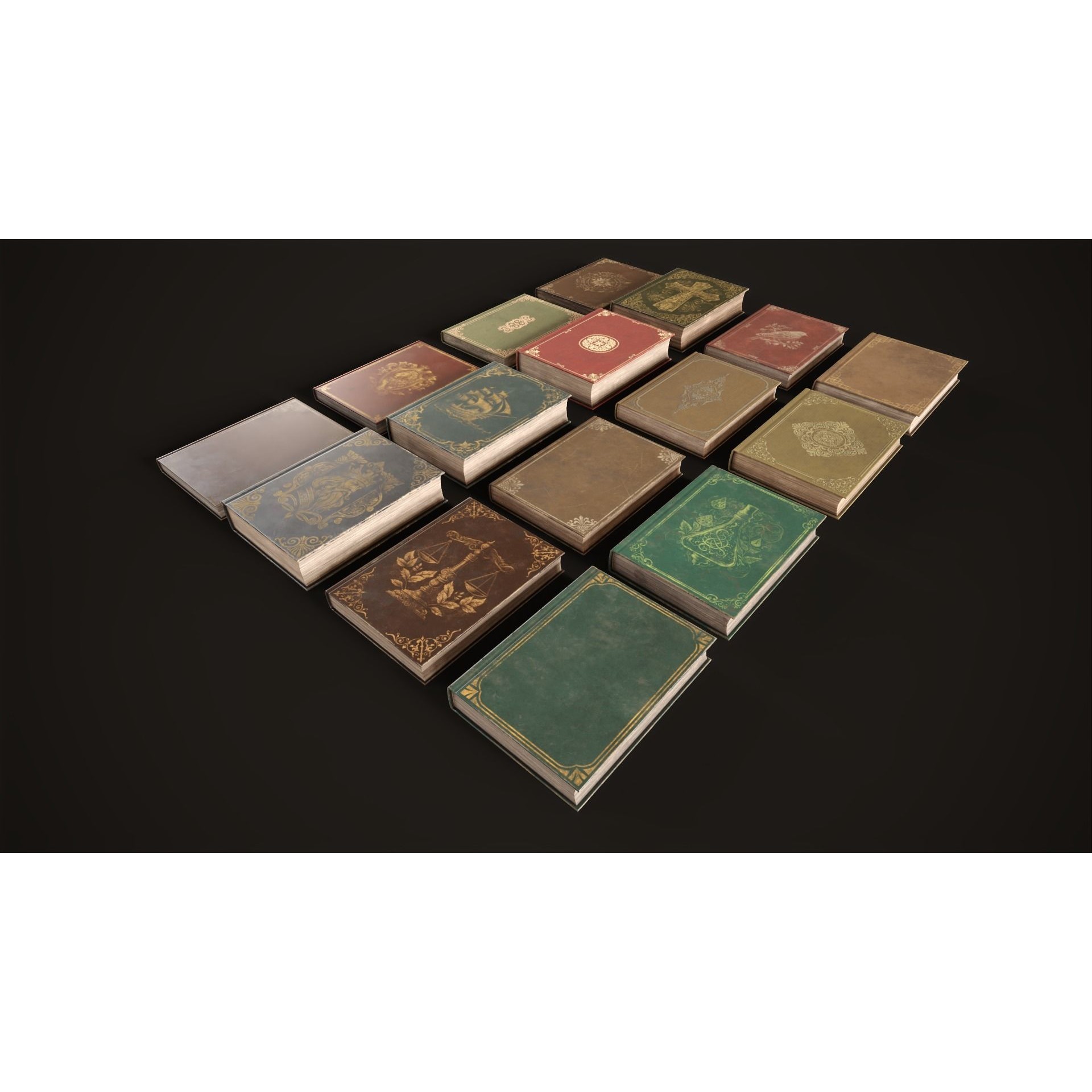 Vintage Bookcase - Low-Poly Game-Ready 3D Model - View 22