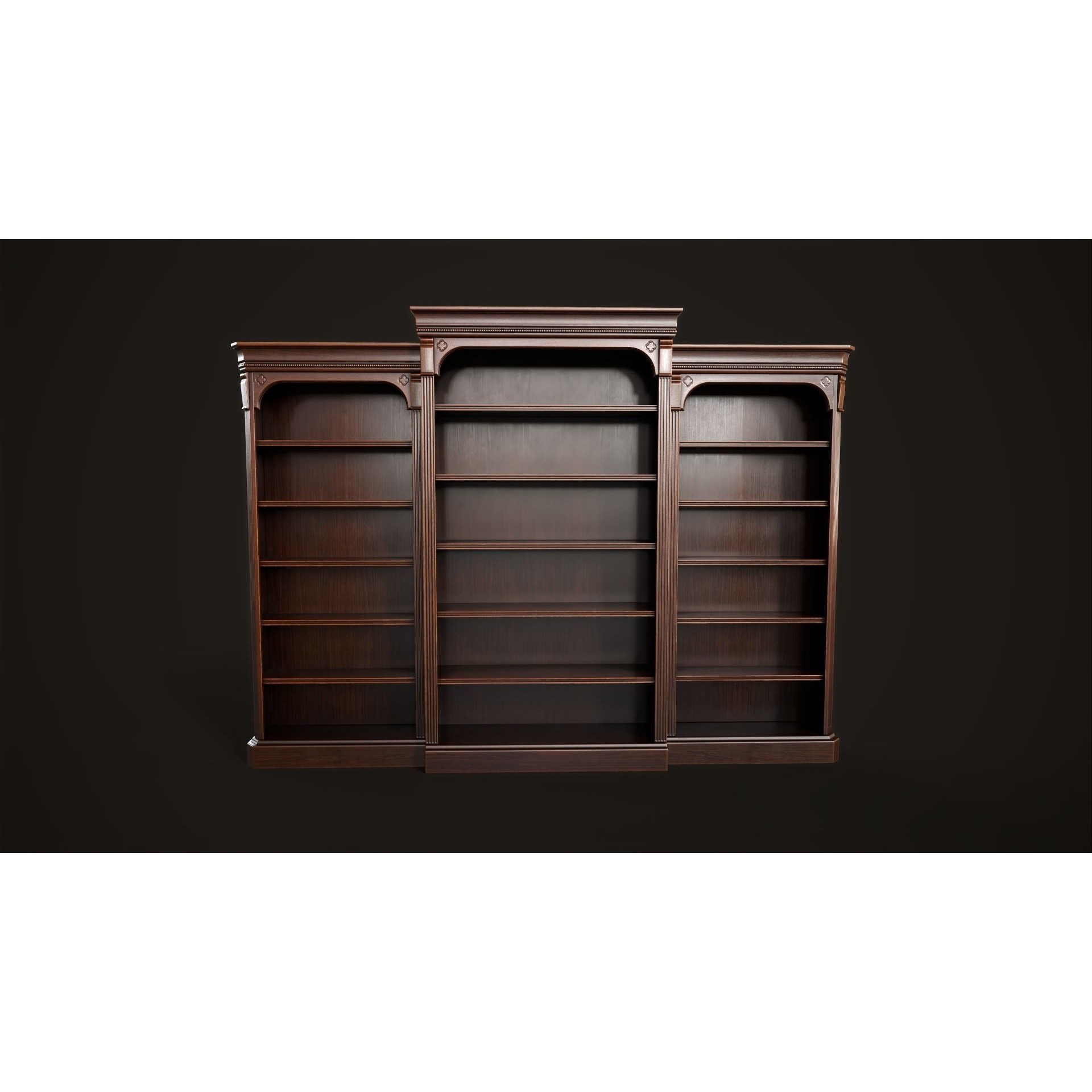 Vintage Bookcase - Low-Poly Game-Ready 3D Model - View 24