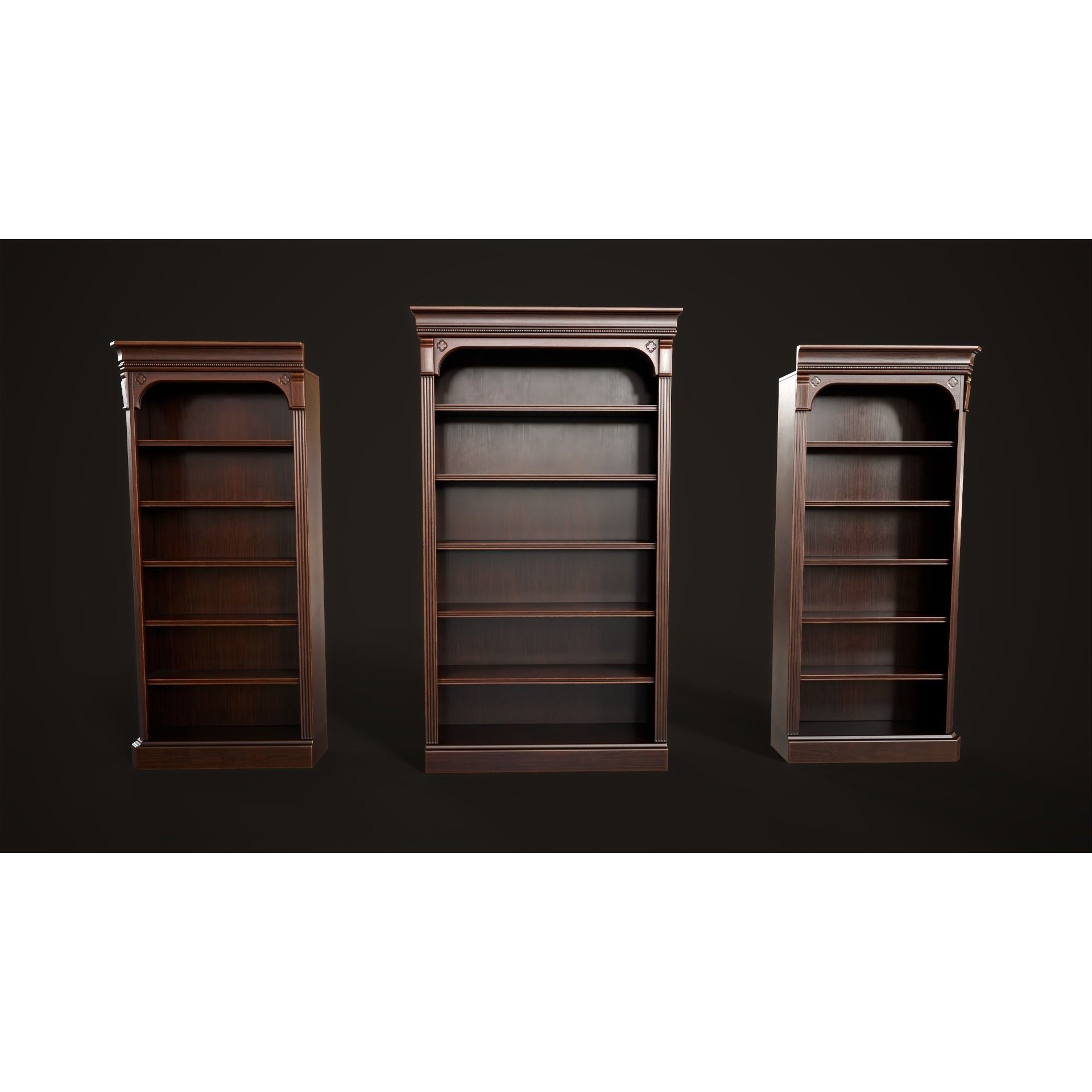 Vintage Bookcase - Low-Poly Game-Ready 3D Model - View 25