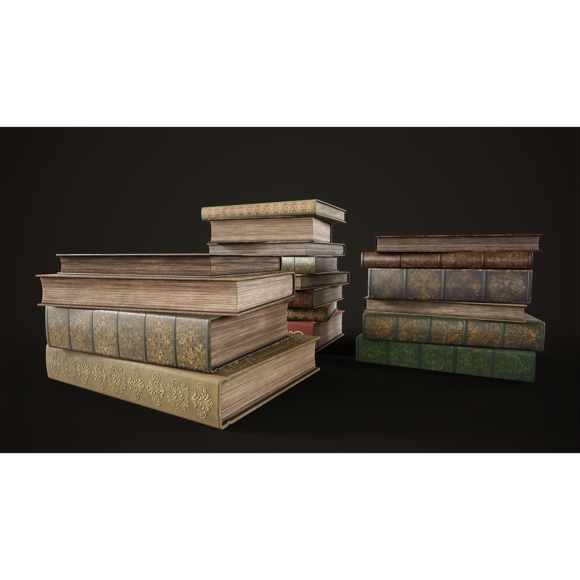 Vintage Bookcase - Low-Poly Game-Ready 3D Model - View 9