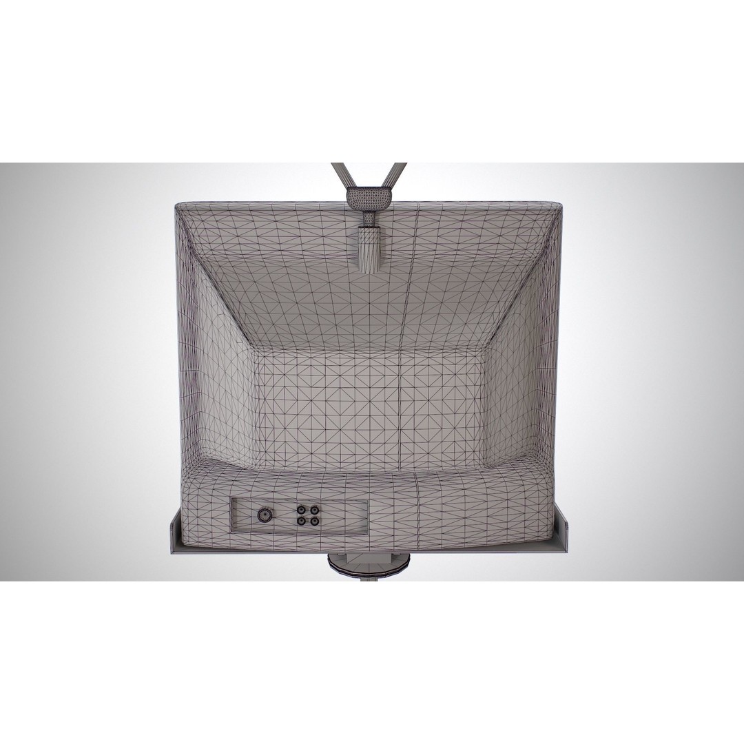 Wall Hanging CRT TV 3D Model – Low Poly Game Asset, FBX, OBJ