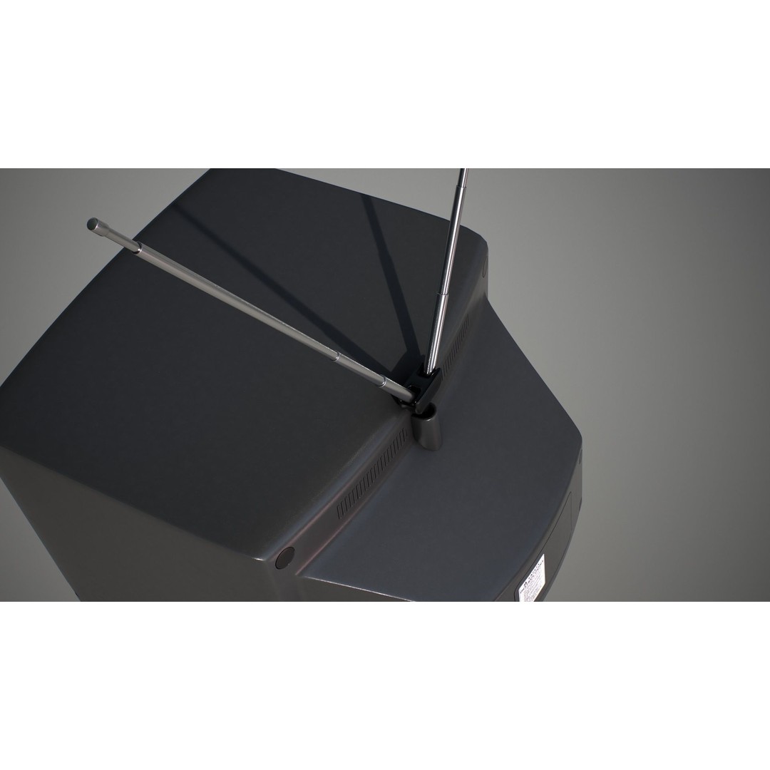 Wall Hanging CRT TV 3D Model – Low Poly Game Asset, FBX, OBJ - View 11