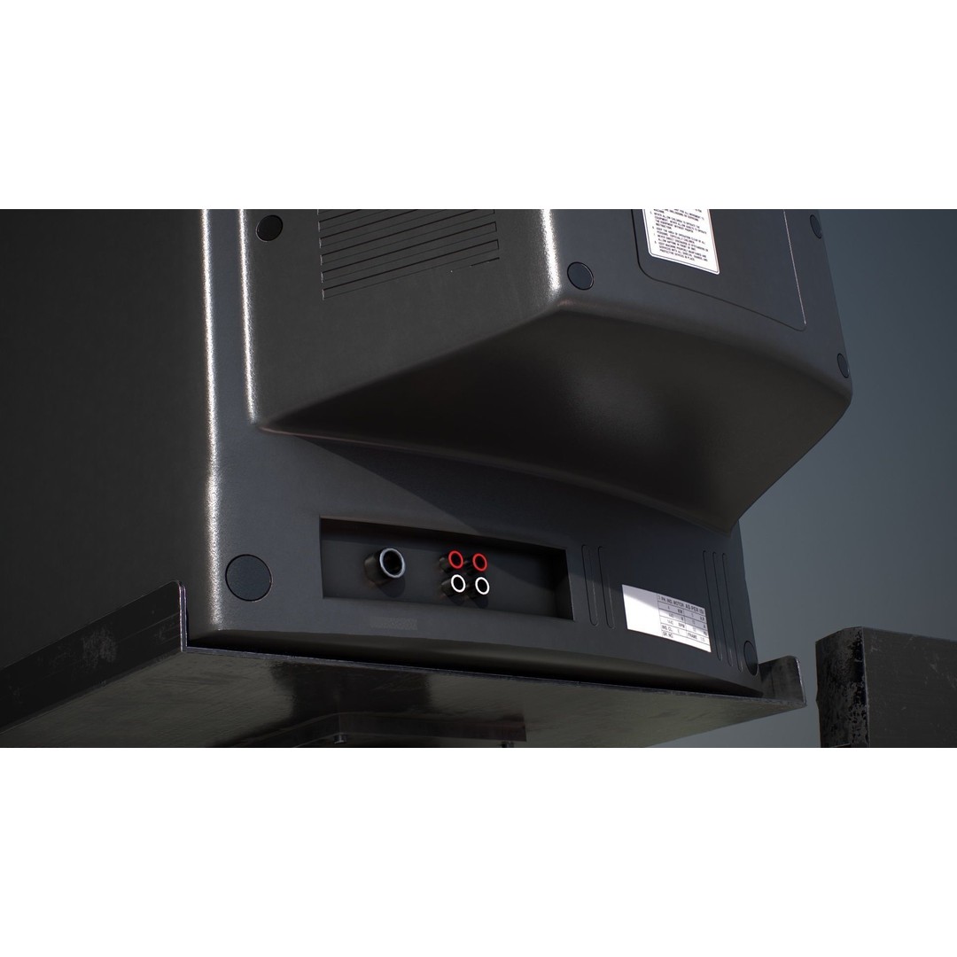 Wall Hanging CRT TV 3D Model – Low Poly Game Asset, FBX, OBJ - View 12