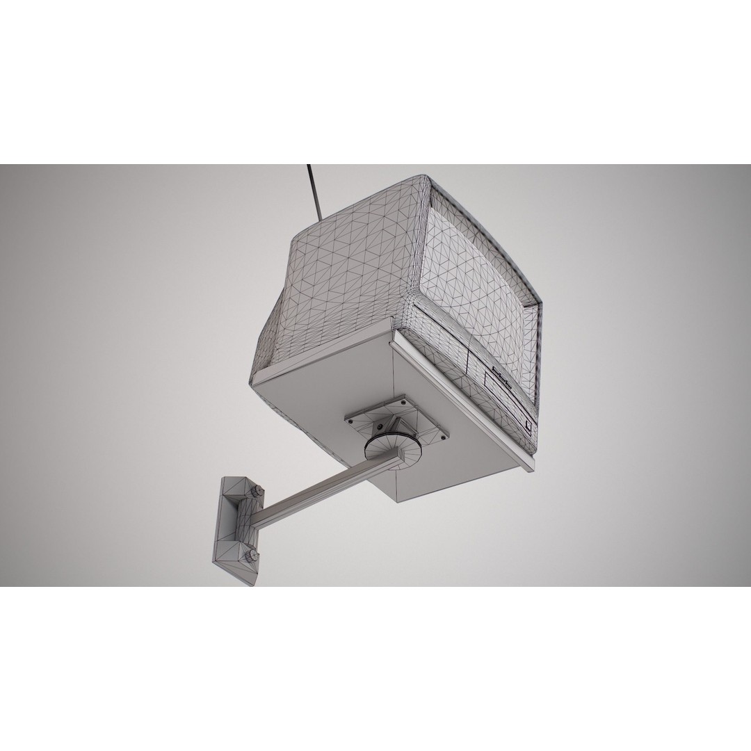 Wall Hanging CRT TV 3D Model – Low Poly Game Asset, FBX, OBJ - View 19