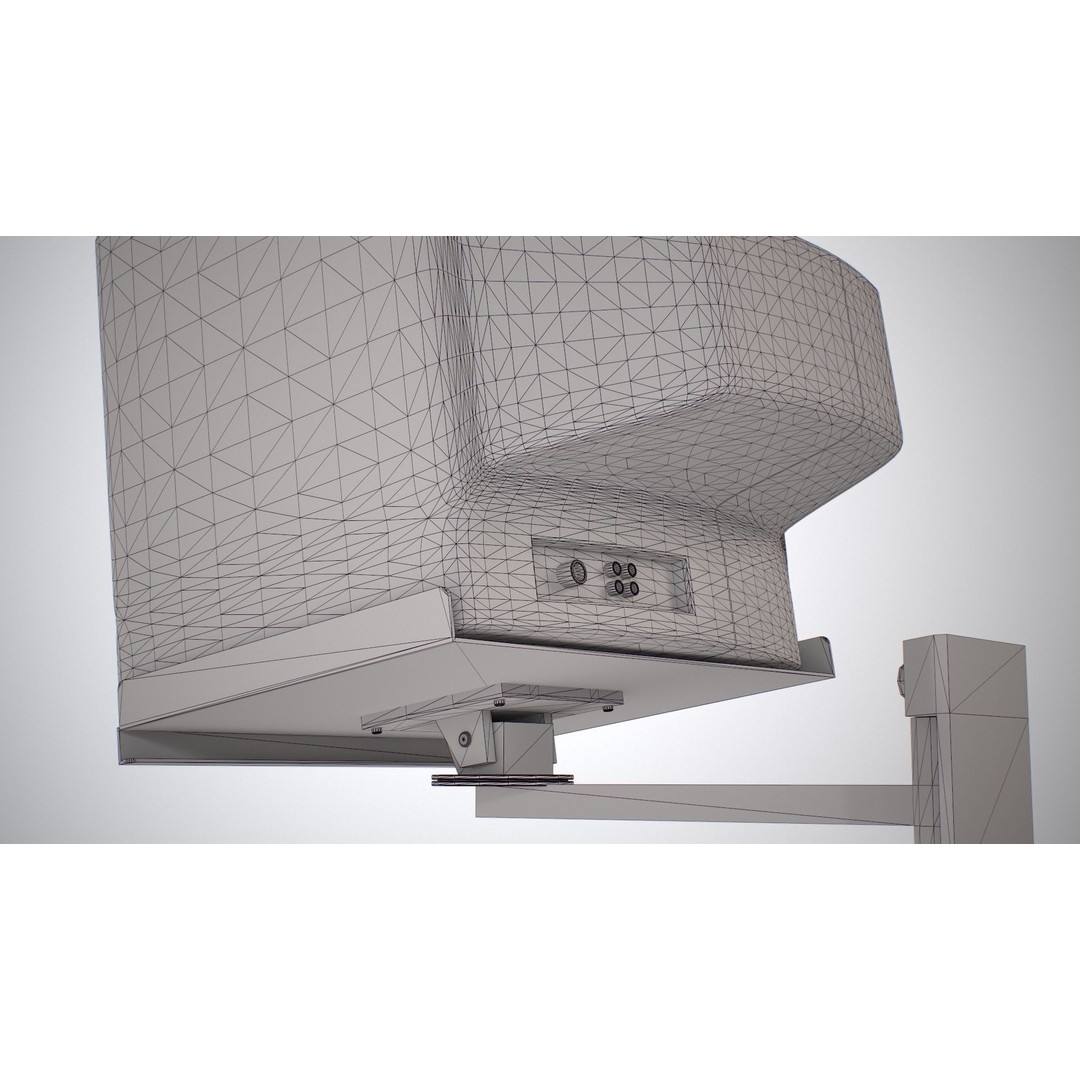 Wall Hanging CRT TV 3D Model – Low Poly Game Asset, FBX, OBJ - View 24