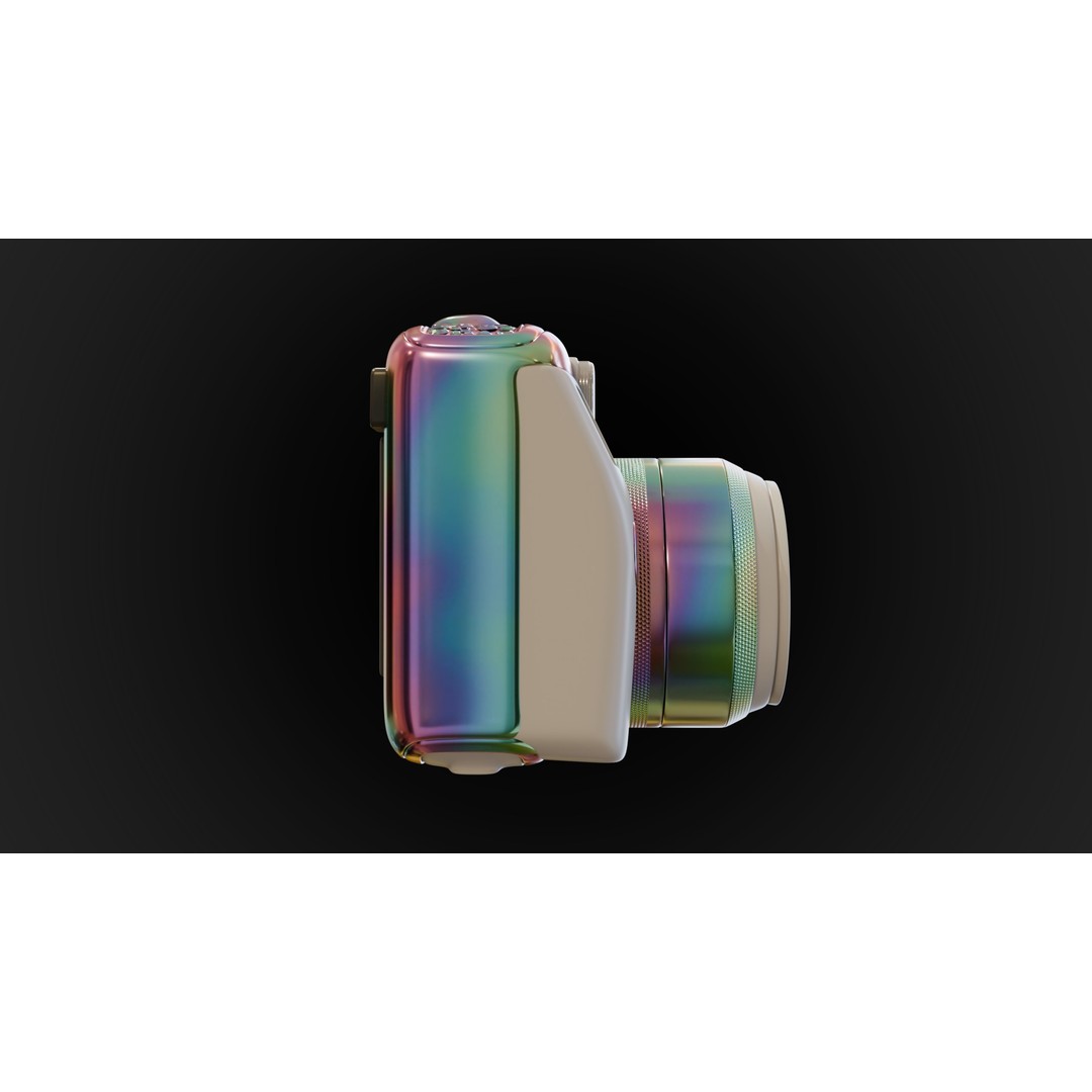 Holographic Design Instant Camera 3D Model – PBR Metallic Textures, FBX - View 10