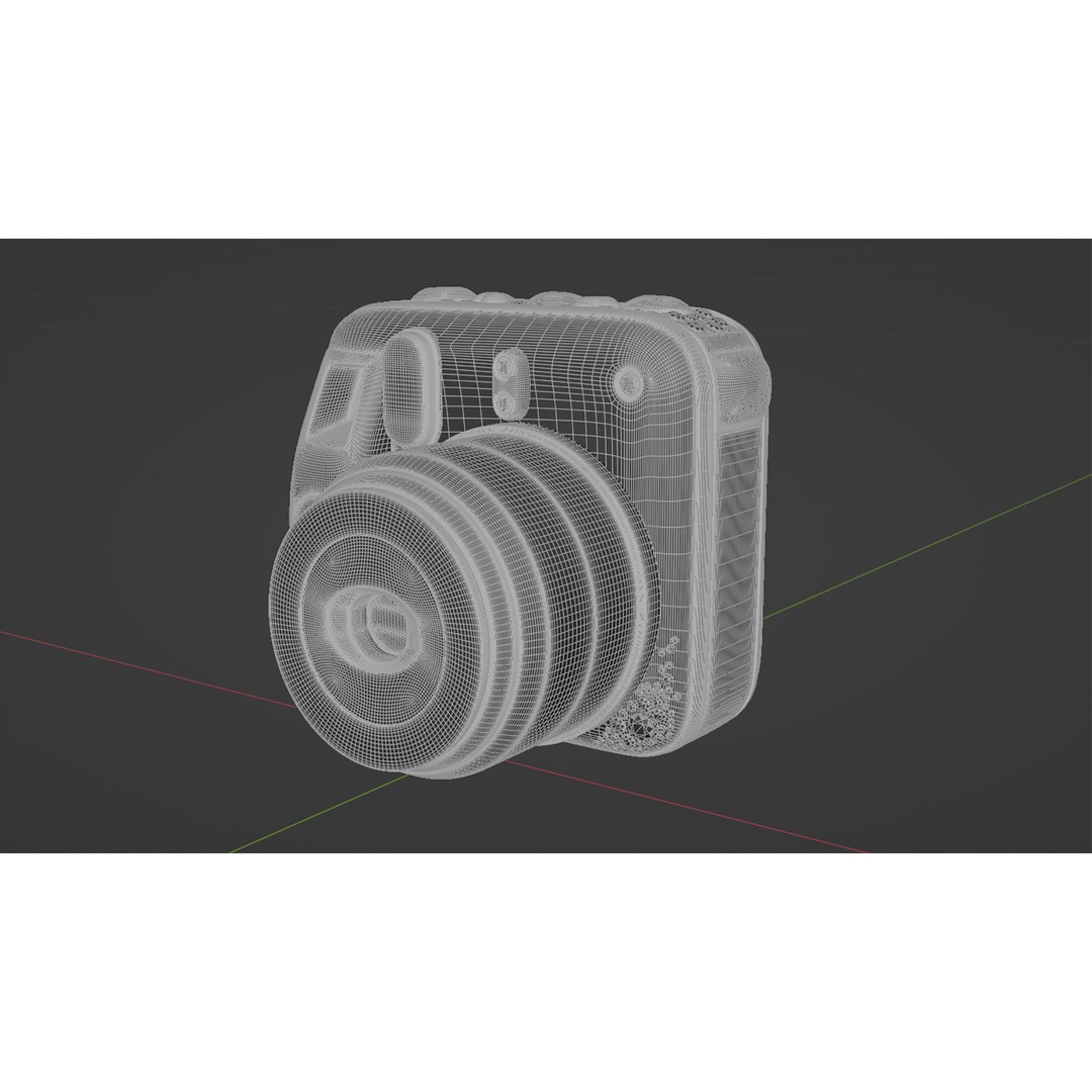 Holographic Design Instant Camera 3D Model – PBR Metallic Textures, FBX - View 12