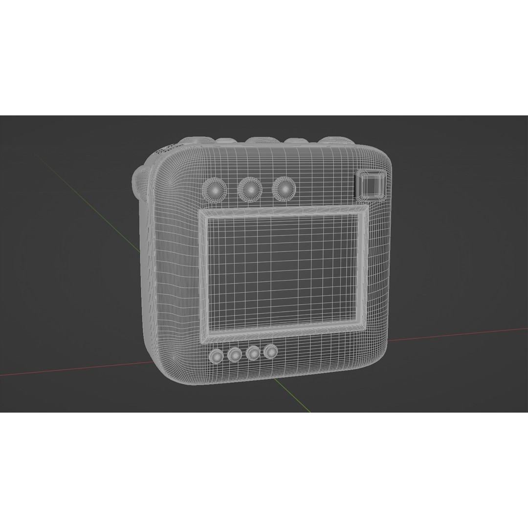 Holographic Design Instant Camera 3D Model – PBR Metallic Textures, FBX - View 13