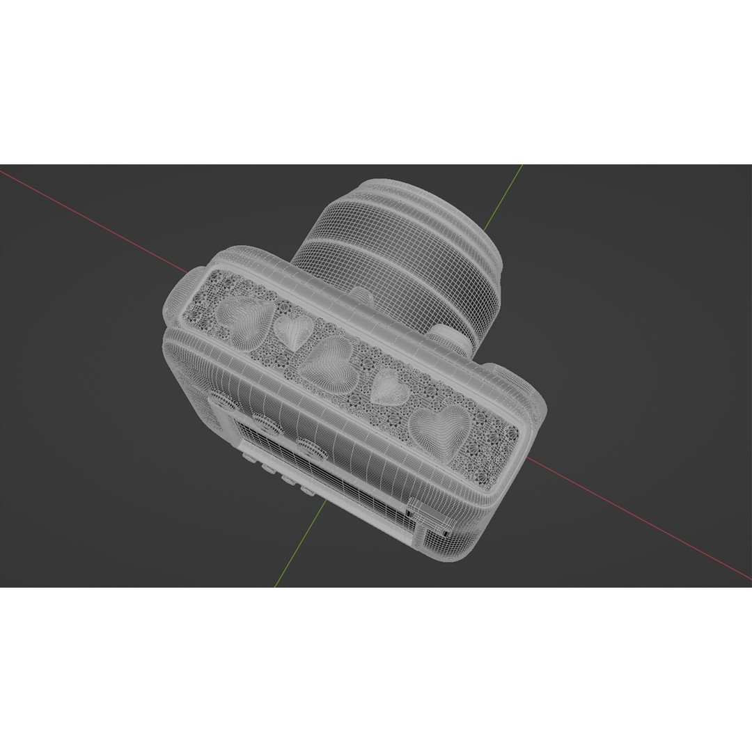 Holographic Design Instant Camera 3D Model – PBR Metallic Textures, FBX - View 14