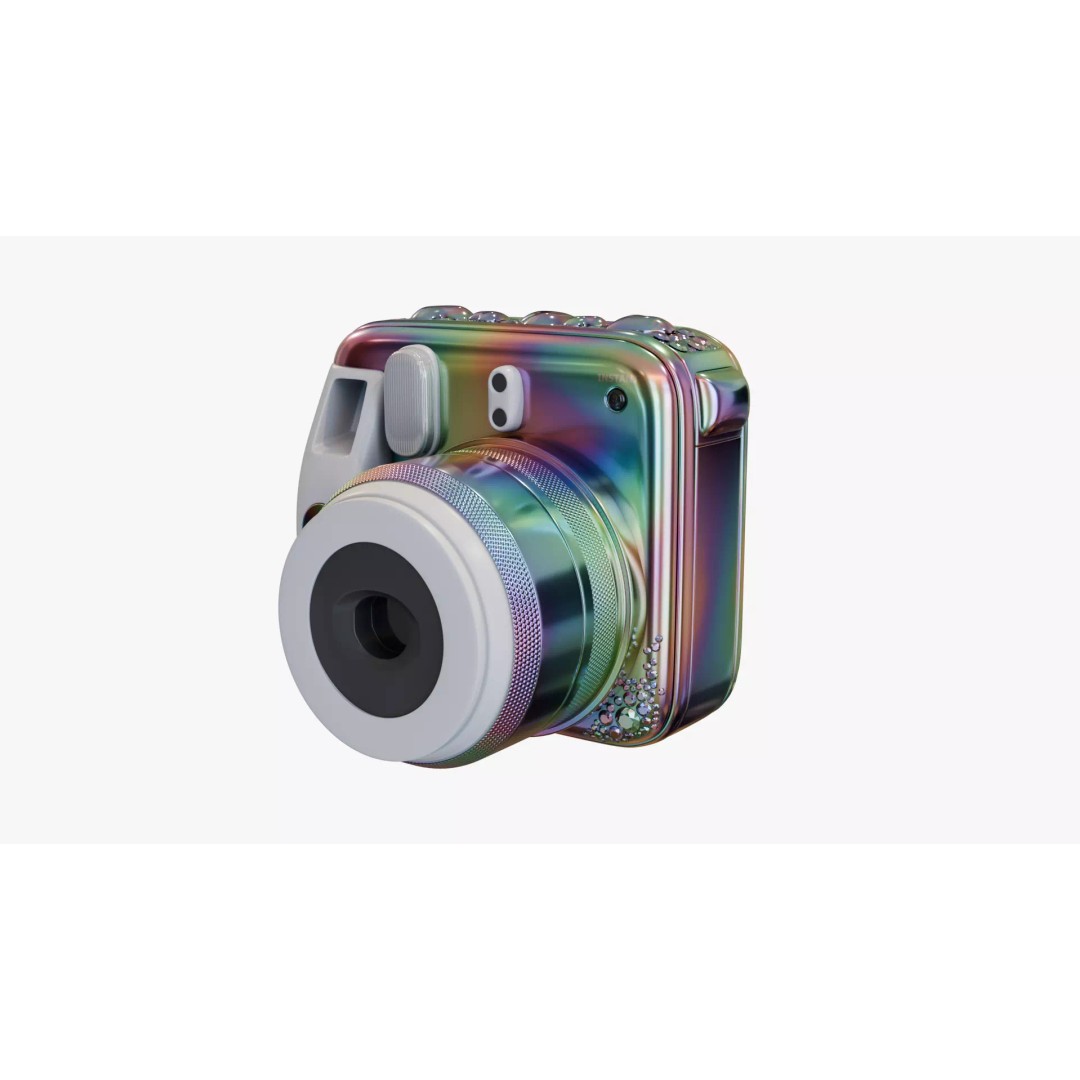 Holographic Design Instant Camera 3D Model – PBR Metallic Textures, FBX - View 2