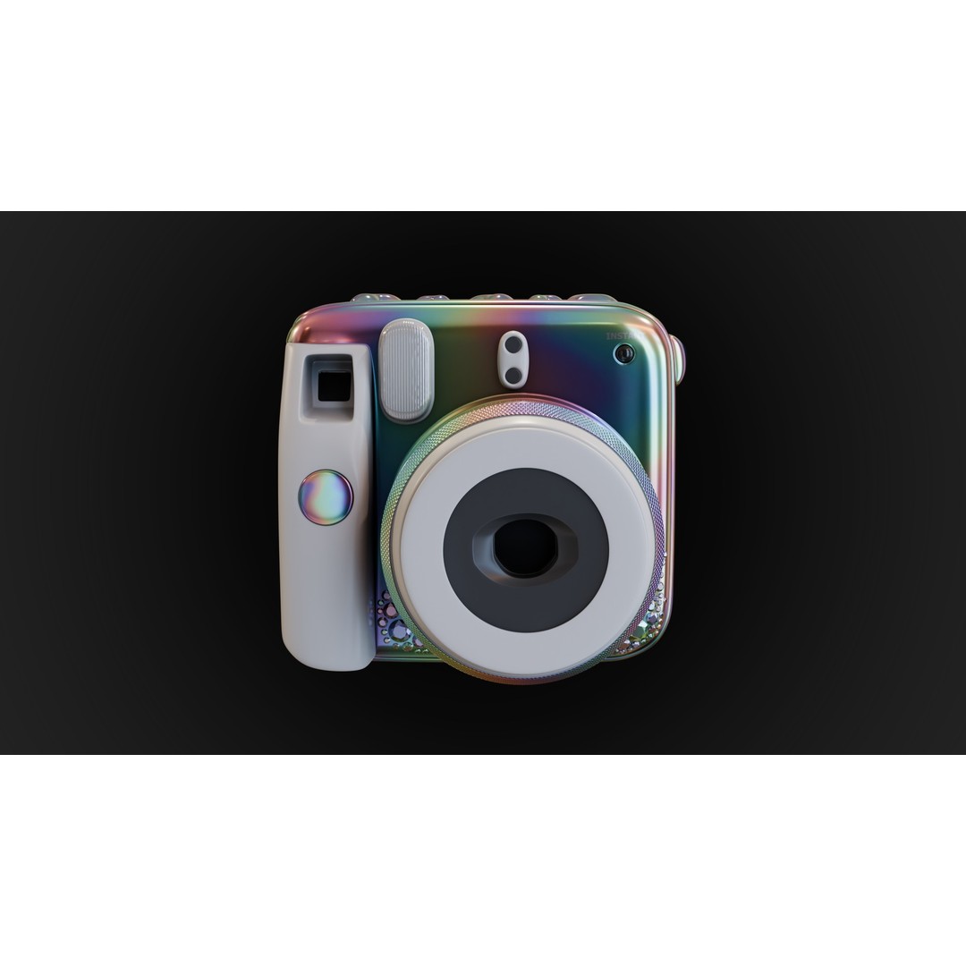 Holographic Design Instant Camera 3D Model – PBR Metallic Textures, FBX - View 4