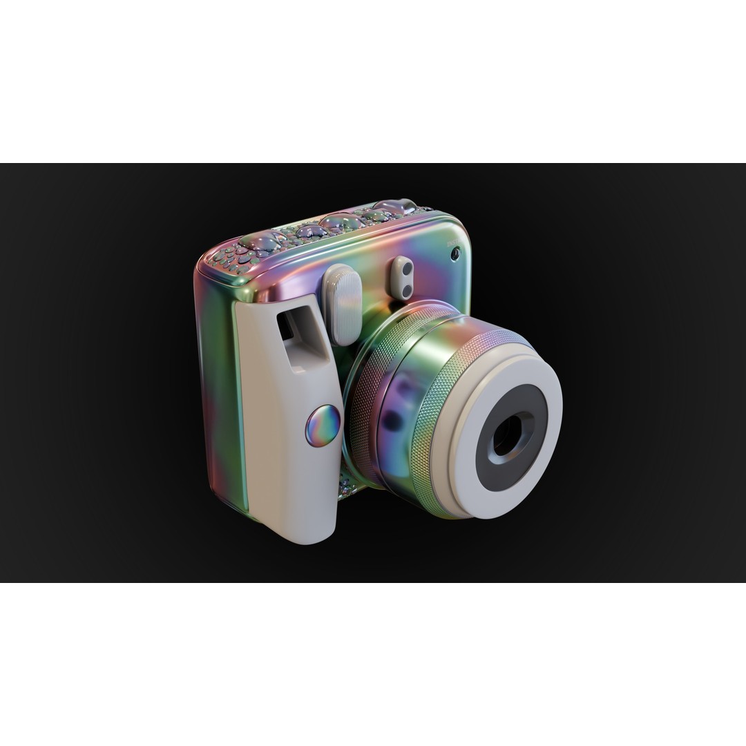 Holographic Design Instant Camera 3D Model – PBR Metallic Textures, FBX - View 5