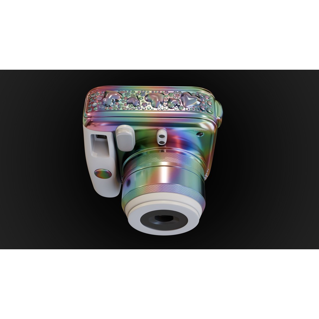 Holographic Design Instant Camera 3D Model – PBR Metallic Textures, FBX - View 8